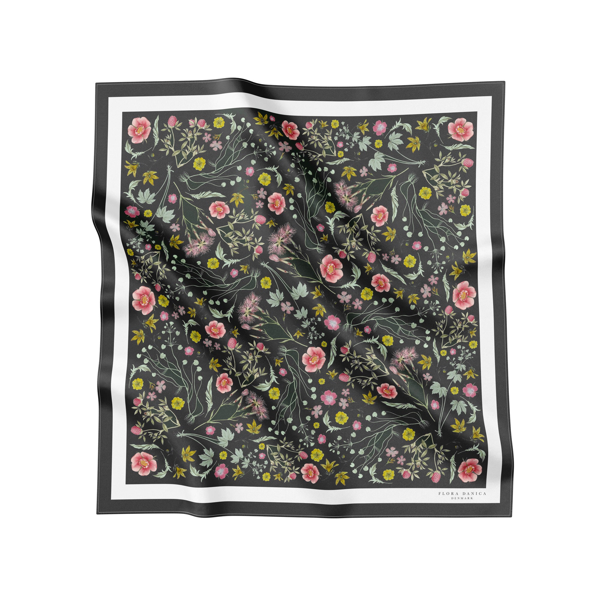 Charcoal Garden silk scarf