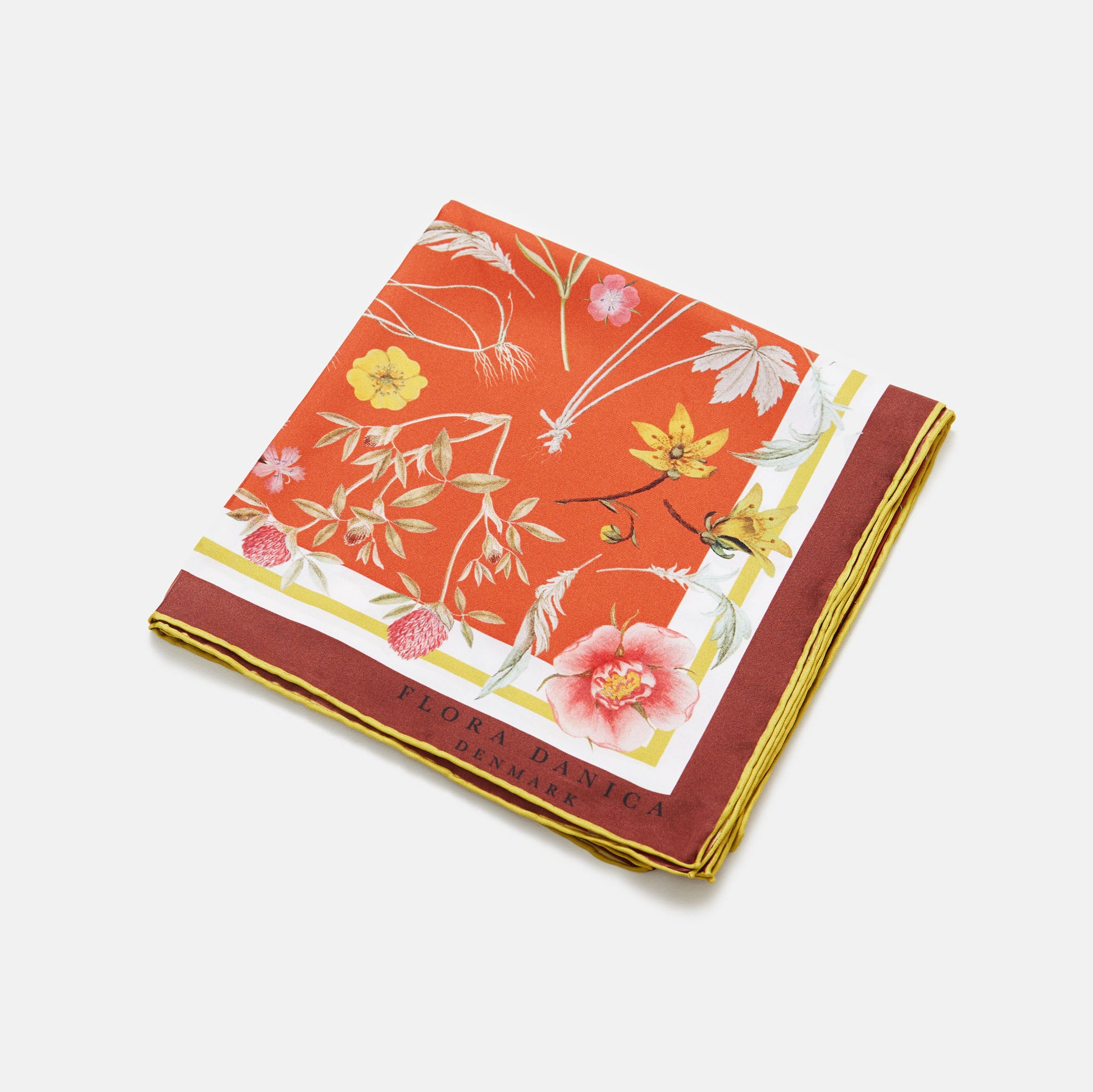 Flora Danica Denmark Autumn Garden silketørklæde Large scarf Autumn Garden