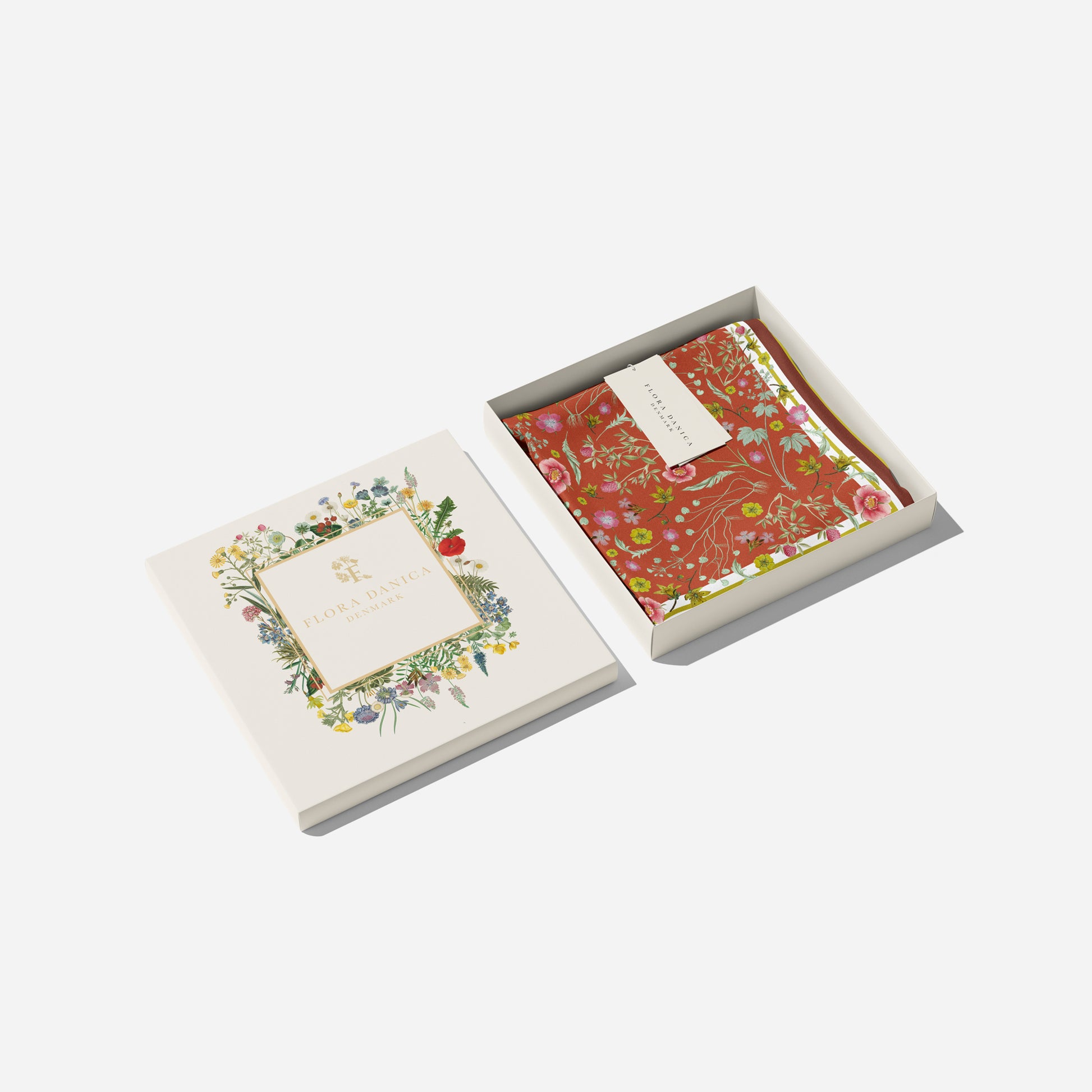 Flora Danica Denmark Autumn Garden silketørklæde Large scarf Autumn Garden