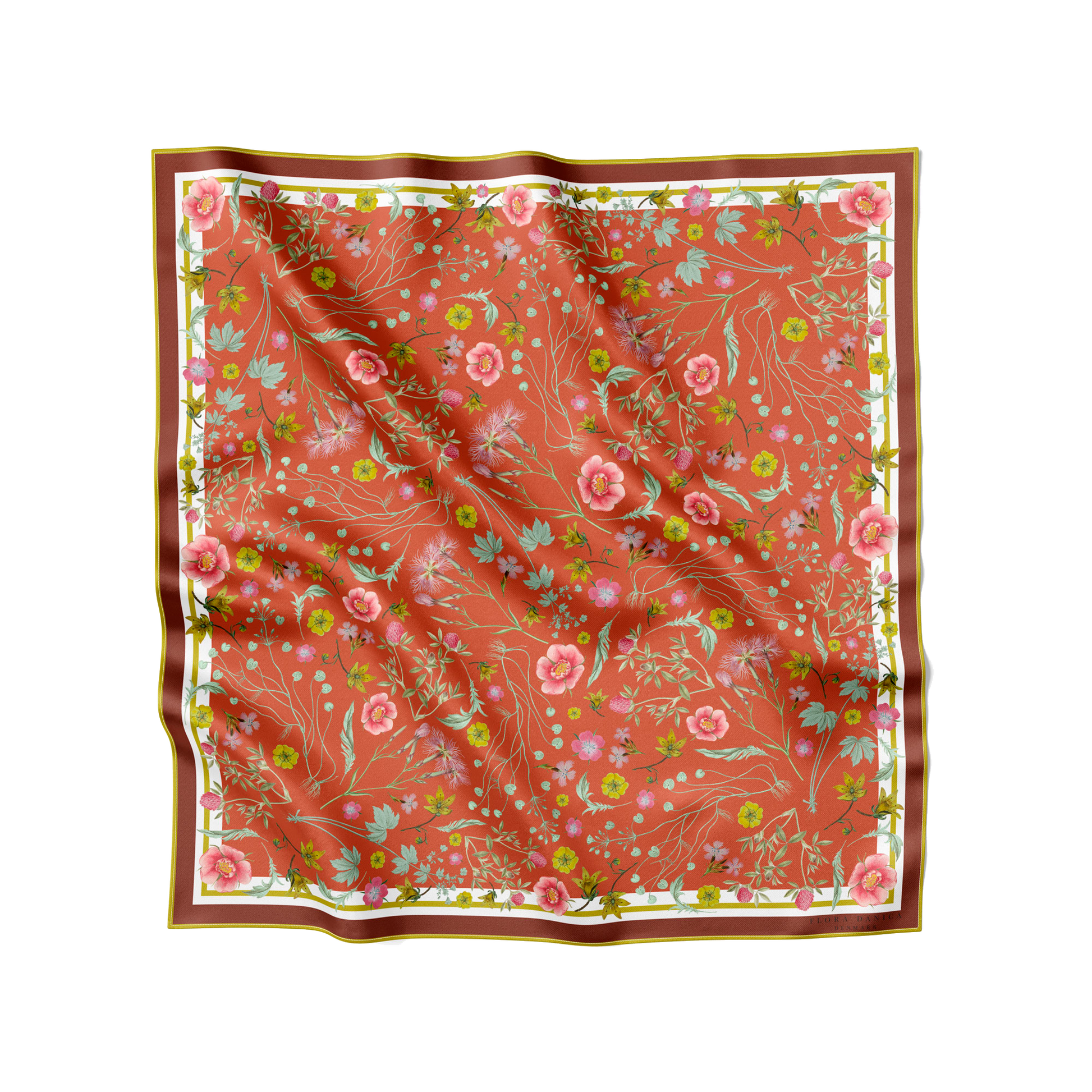 Flora Danica Denmark Autumn Garden silketørklæde Large scarf Autumn Garden