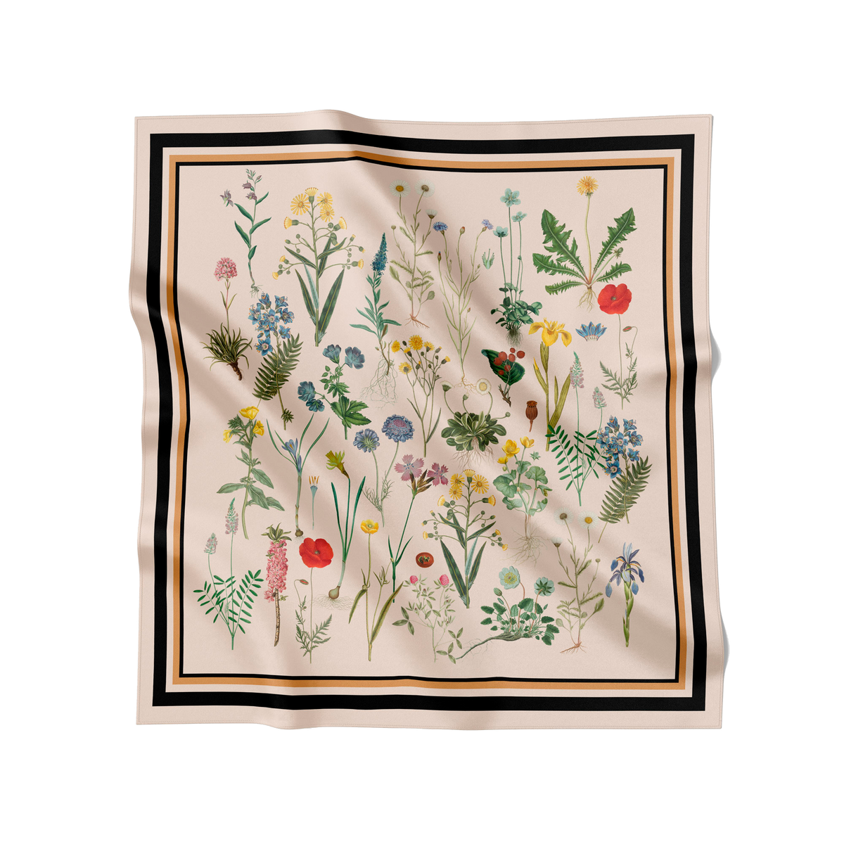 Flora Danica Denmark Beige Flower Field 53 scarf Small scarf Beige flower field
