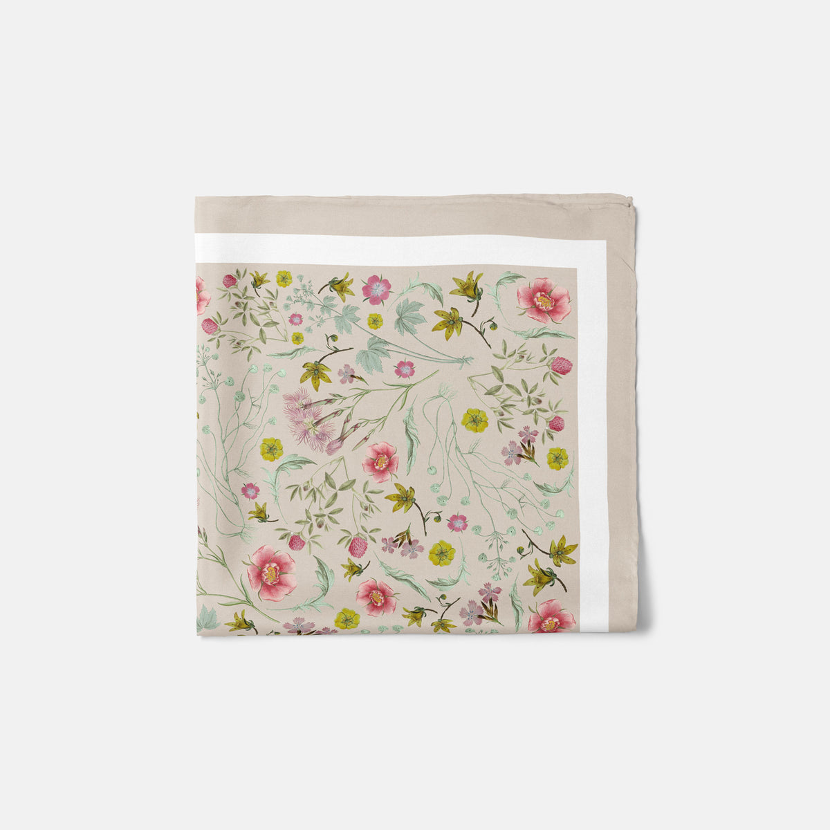 Flora Danica Denmark Beige Garden 90 Silketørklæde Large scarf Beige Garden