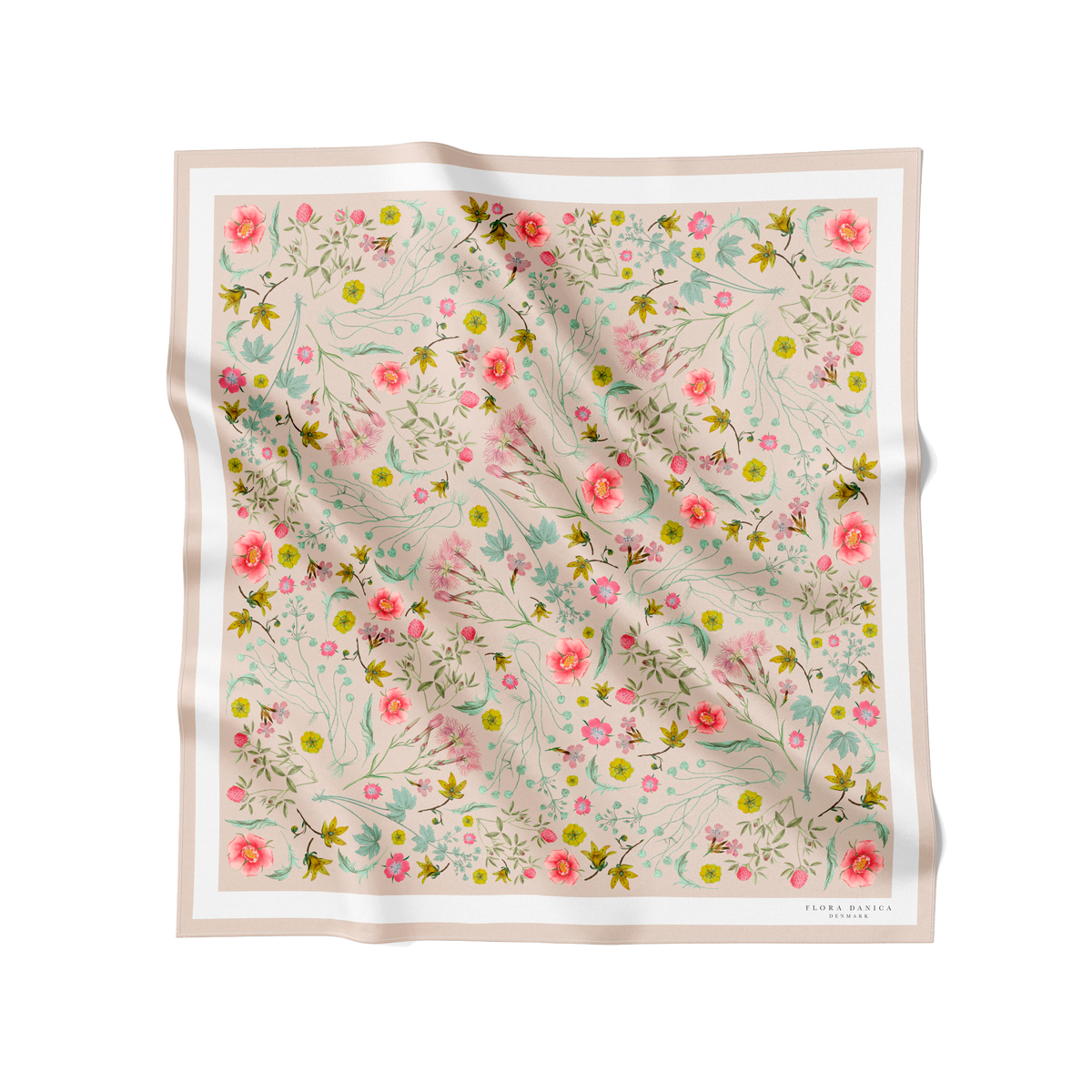 Flora Danica Denmark Beige Garden 90 Silketørklæde Large scarf Beige Garden