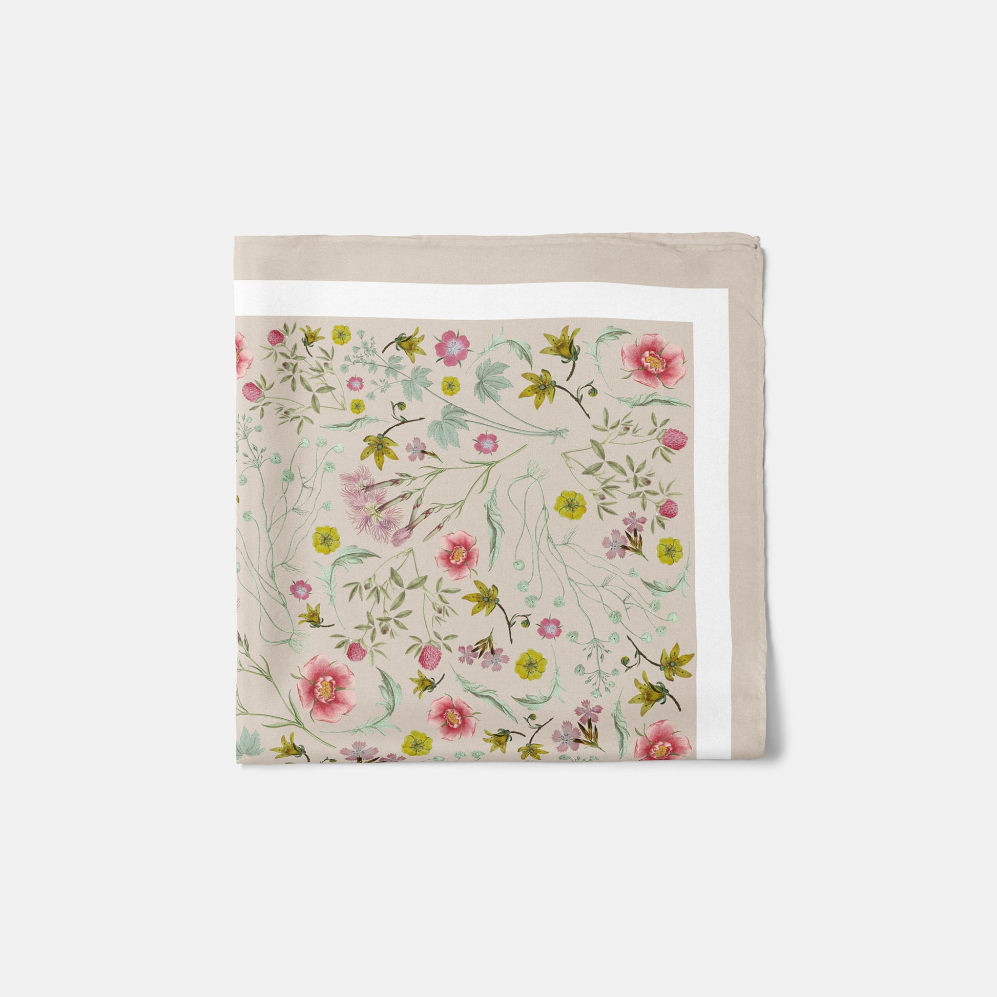 Flora Danica Denmark Beige Garden Silketørklæde Large scarf Beige Garden