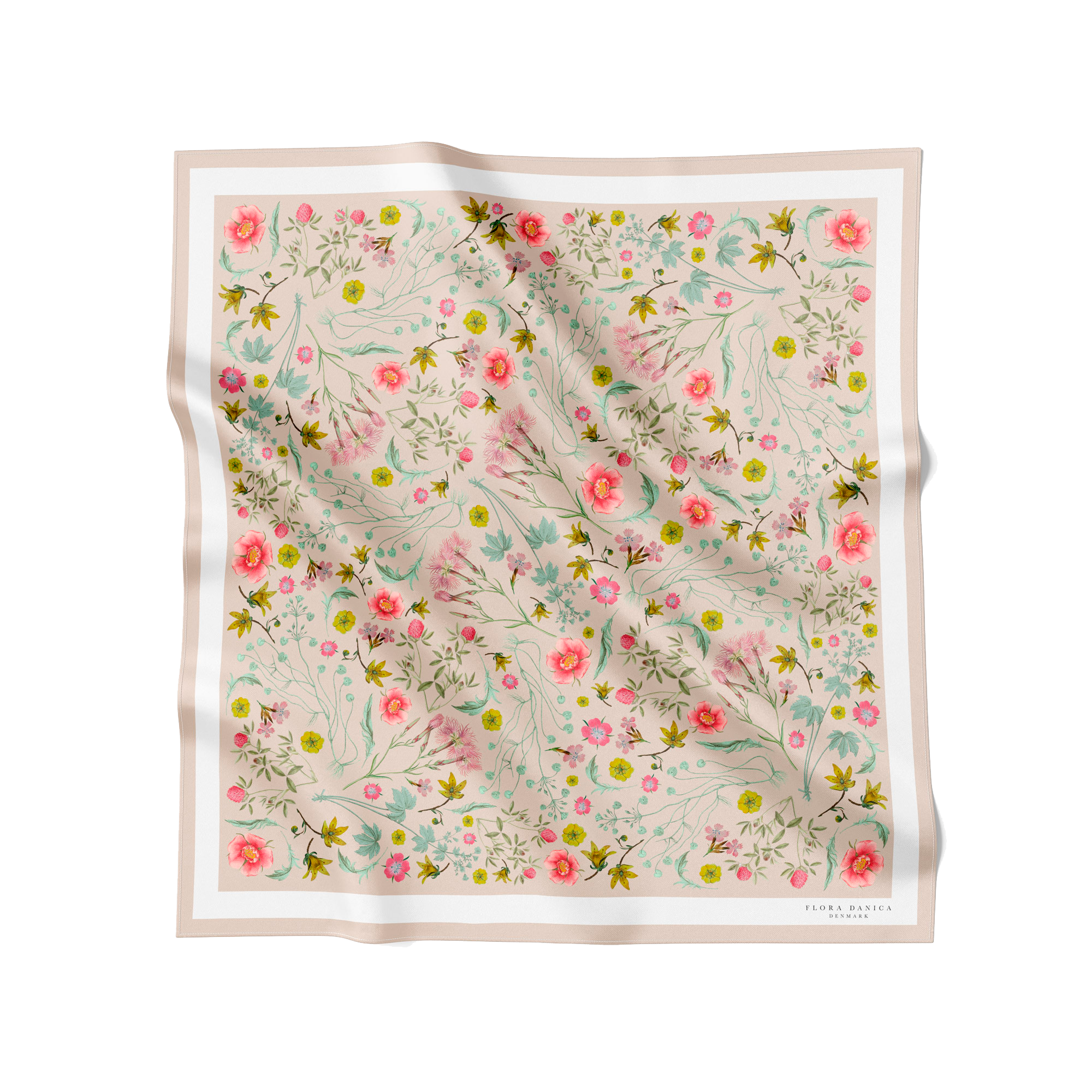 Flora Danica Denmark Beige Garden Silketørklæde Large scarf Beige Garden