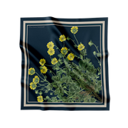 Flora Danica Denmark Blue Potentilla silketørklæde Small scarf Dark Blue