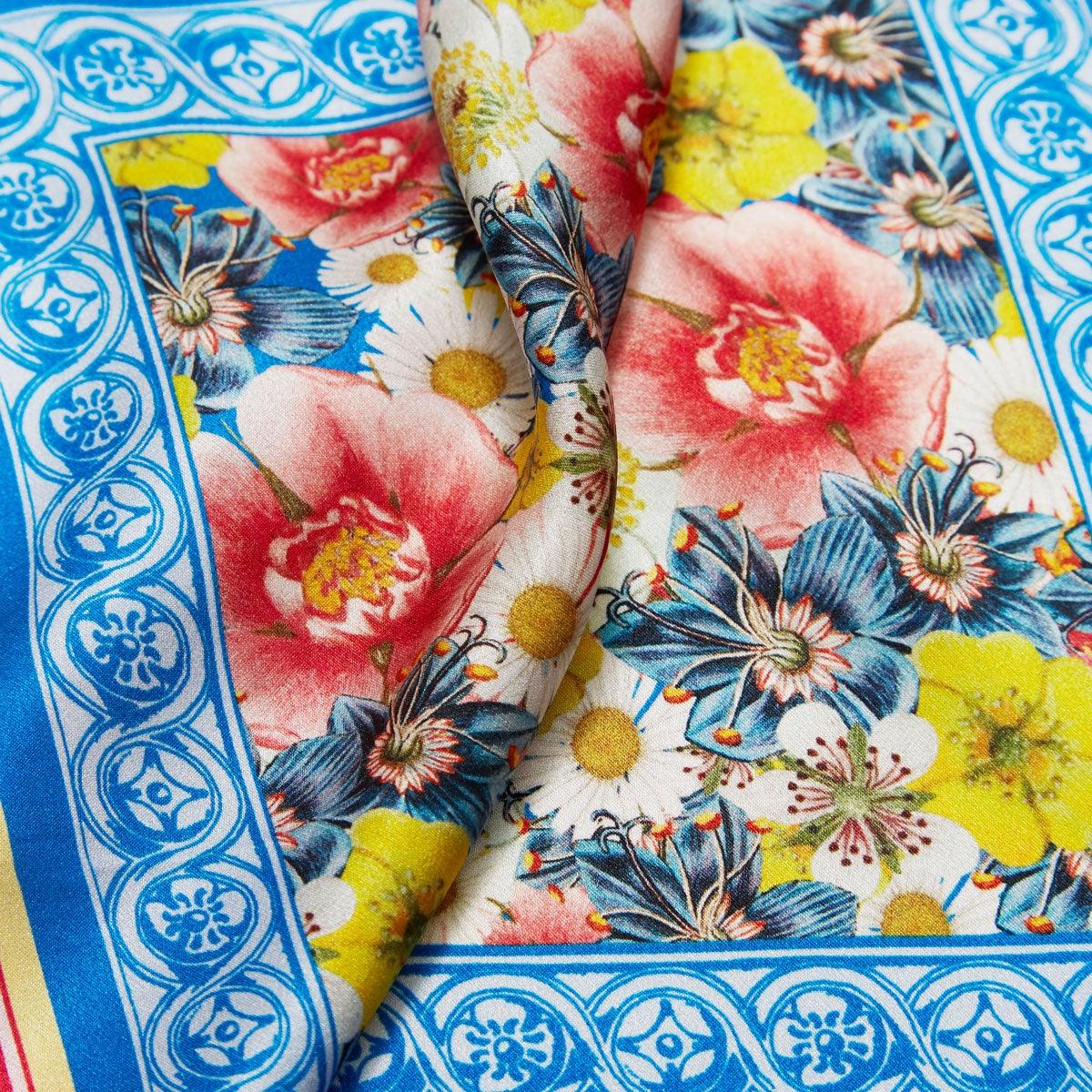 Flora Danica Denmark Blue Rose Garden silketørklæde Small scarf Blue Rose Garden