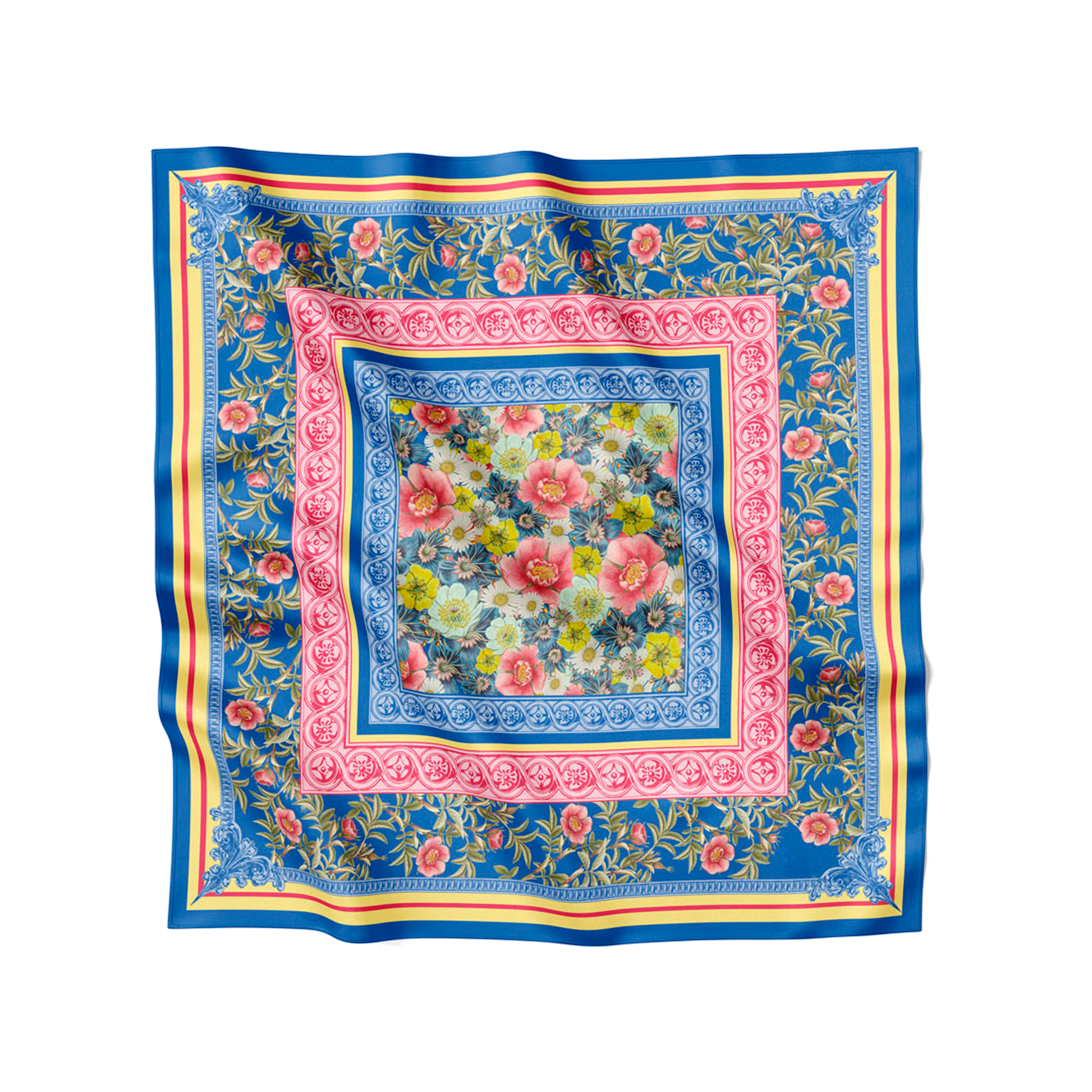 Flora Danica Denmark Blue Rose Garden silketørklæde Small scarf Blue Rose Garden