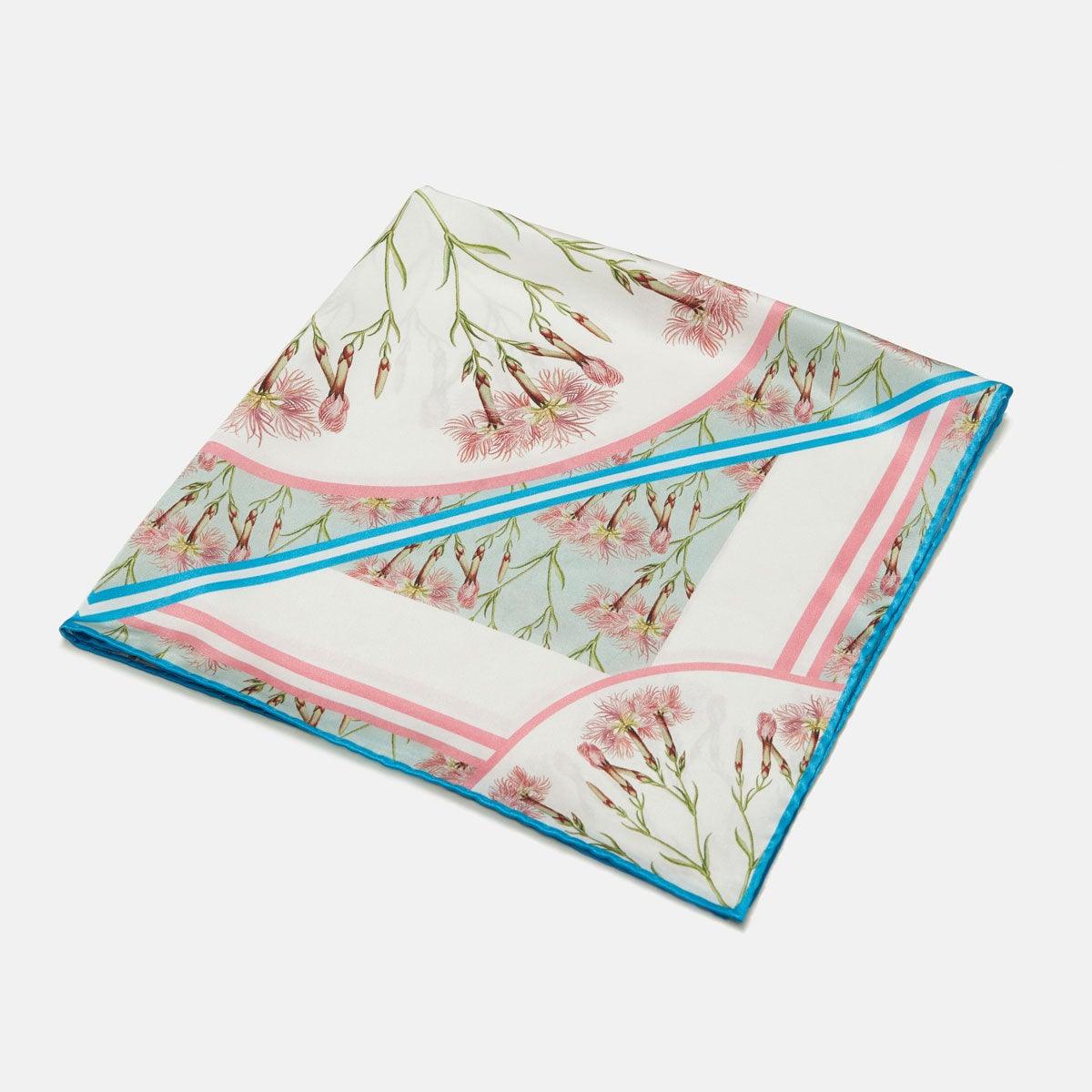 Flora Danica Denmark Blue and Pink Nellike silketørklæde Small scarf Blue and Pink Nellike