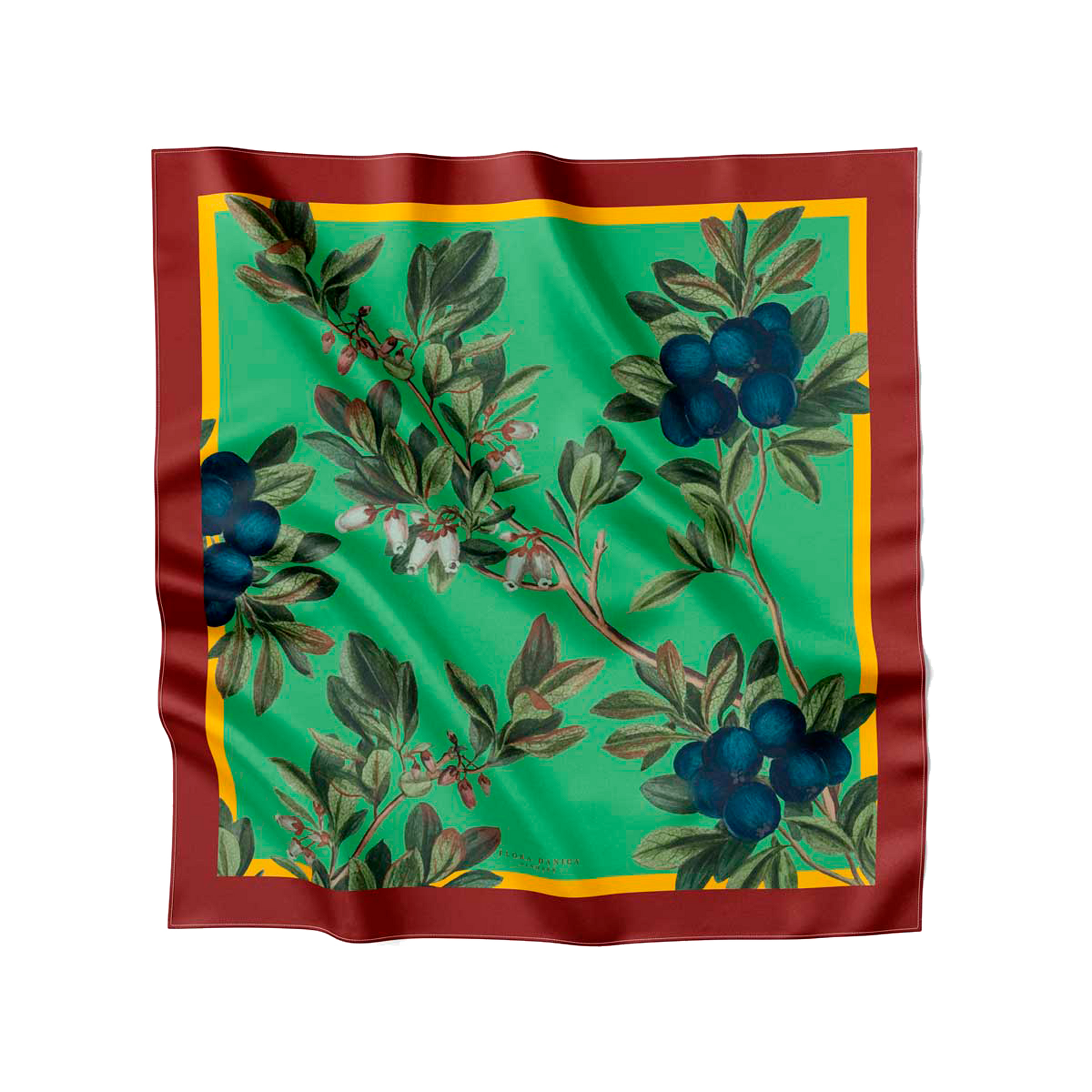 Flora Danica Denmark Burgundy Blueberries silketørklæde Large scarf Burgundy Blueberries