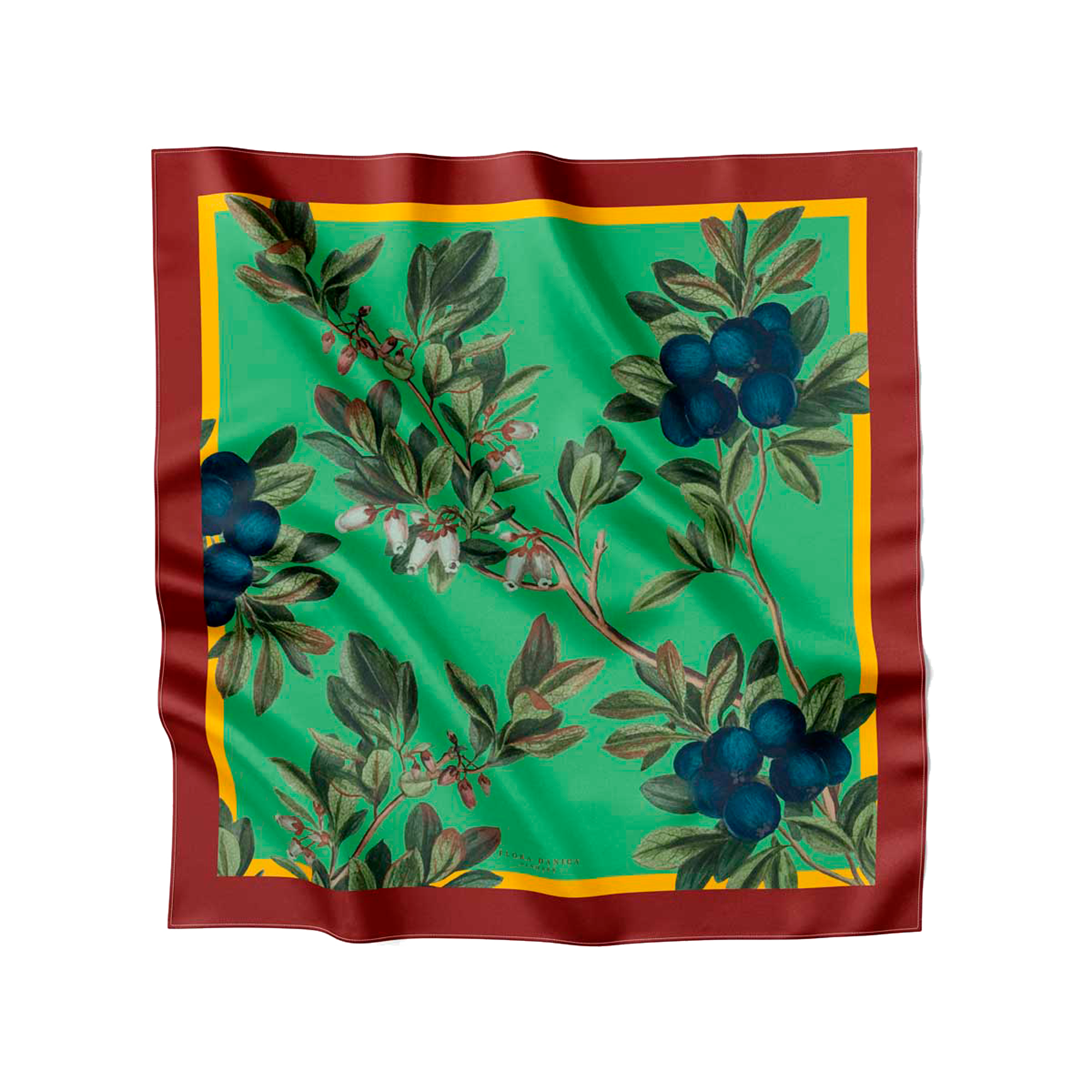 Flora Danica Denmark Burgundy Blueberries silketørklæde Large scarf Burgundy Blueberries