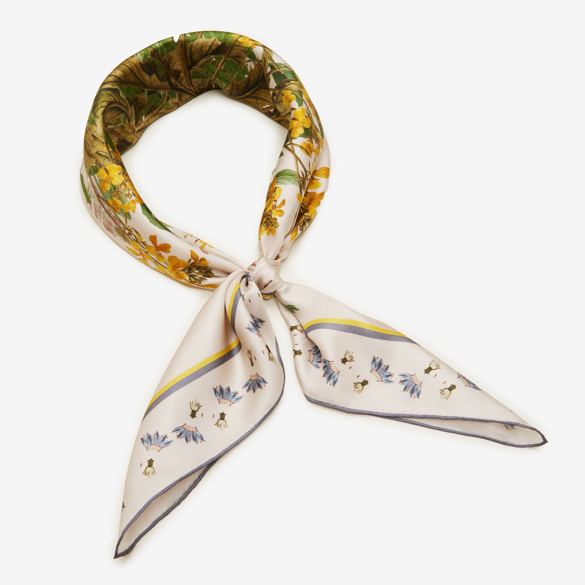 Flora Danica Denmark Cheerful Bouquet silketørklæde Large scarf Cheerful Bouquet Beige/blue