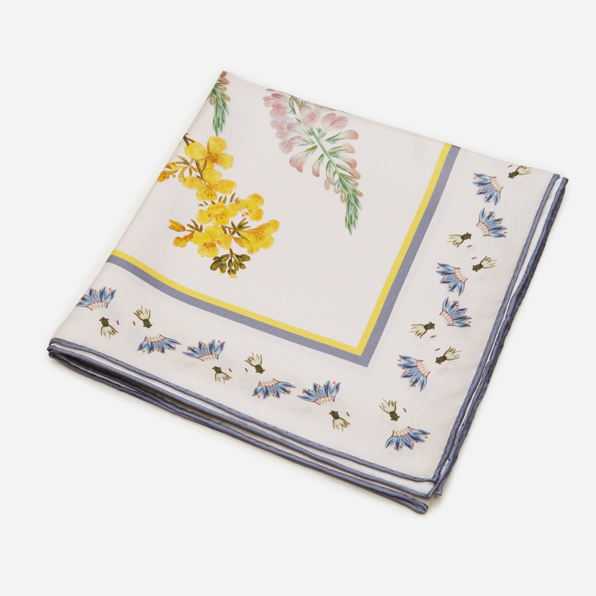 Flora Danica Denmark Cheerful Bouquet silketørklæde Large scarf Cheerful Bouquet Beige/blue