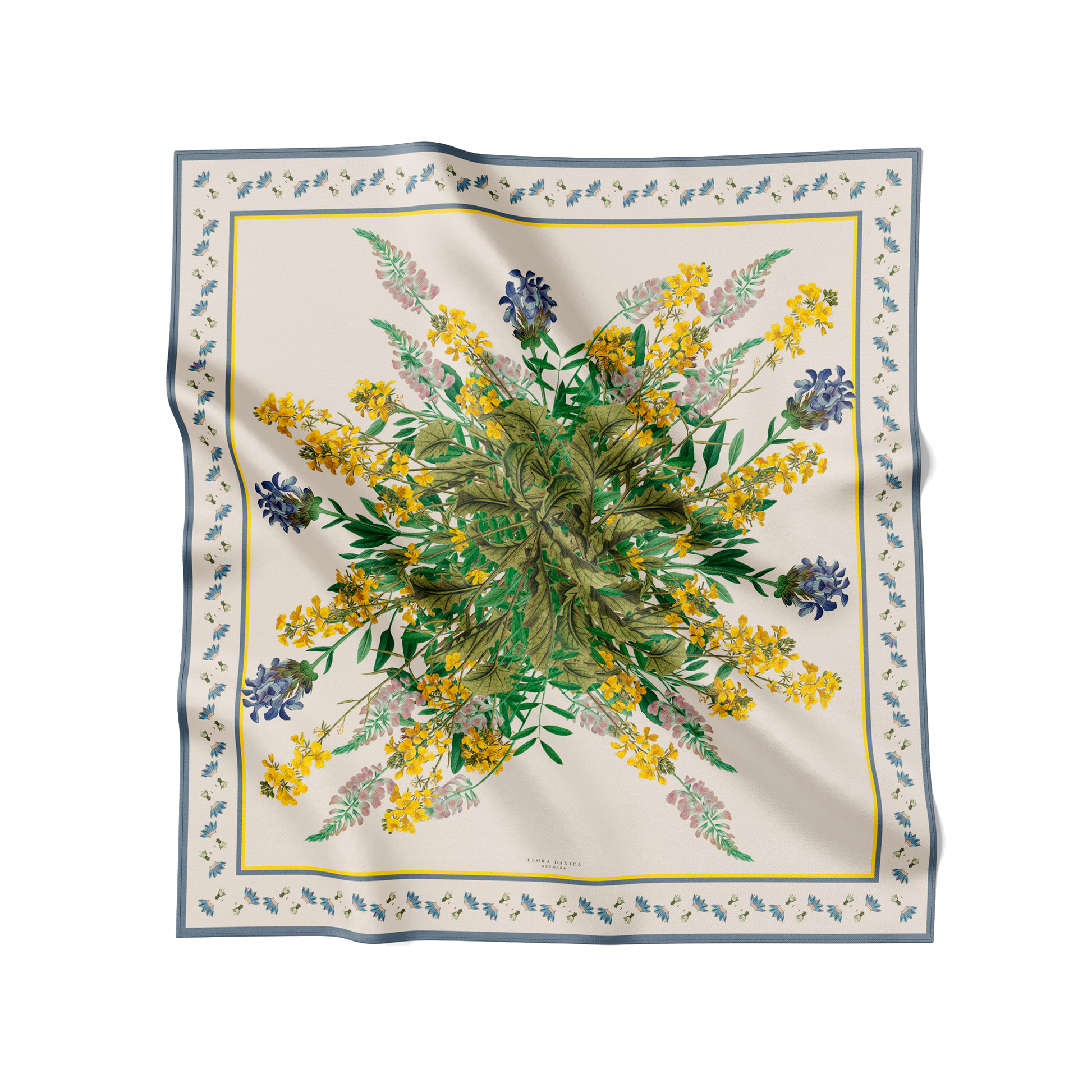 Flora Danica Denmark Cheerful Bouquet silketørklæde Large scarf Cheerful Bouquet Beige/blue
