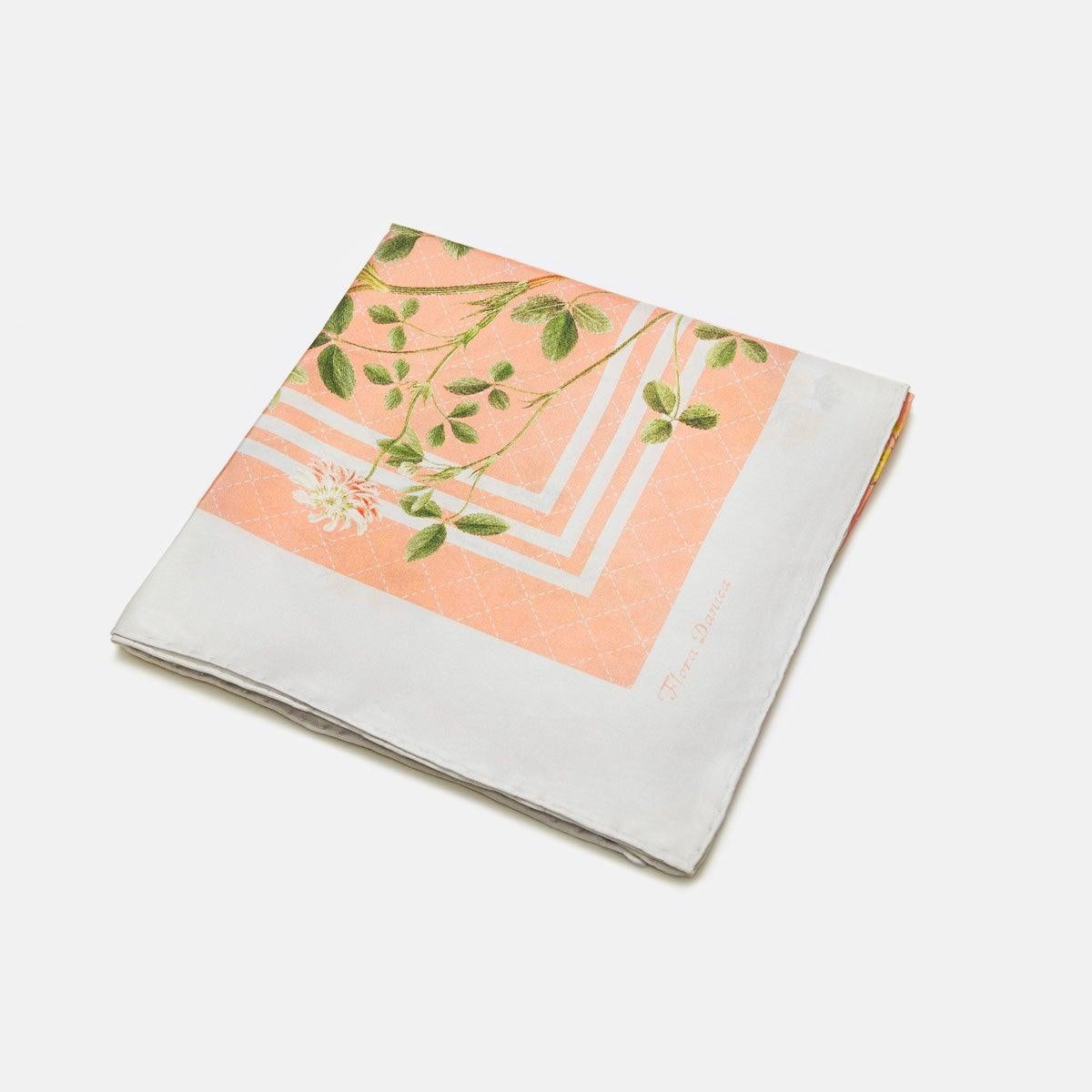 Flora Danica Denmark Coral Flora silketørklæde Large scarf Coral Flora