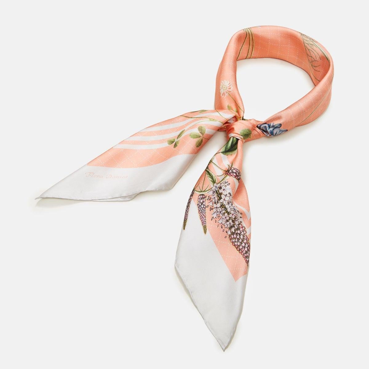 Flora Danica Denmark Coral Flora silketørklæde Large scarf Coral Flora