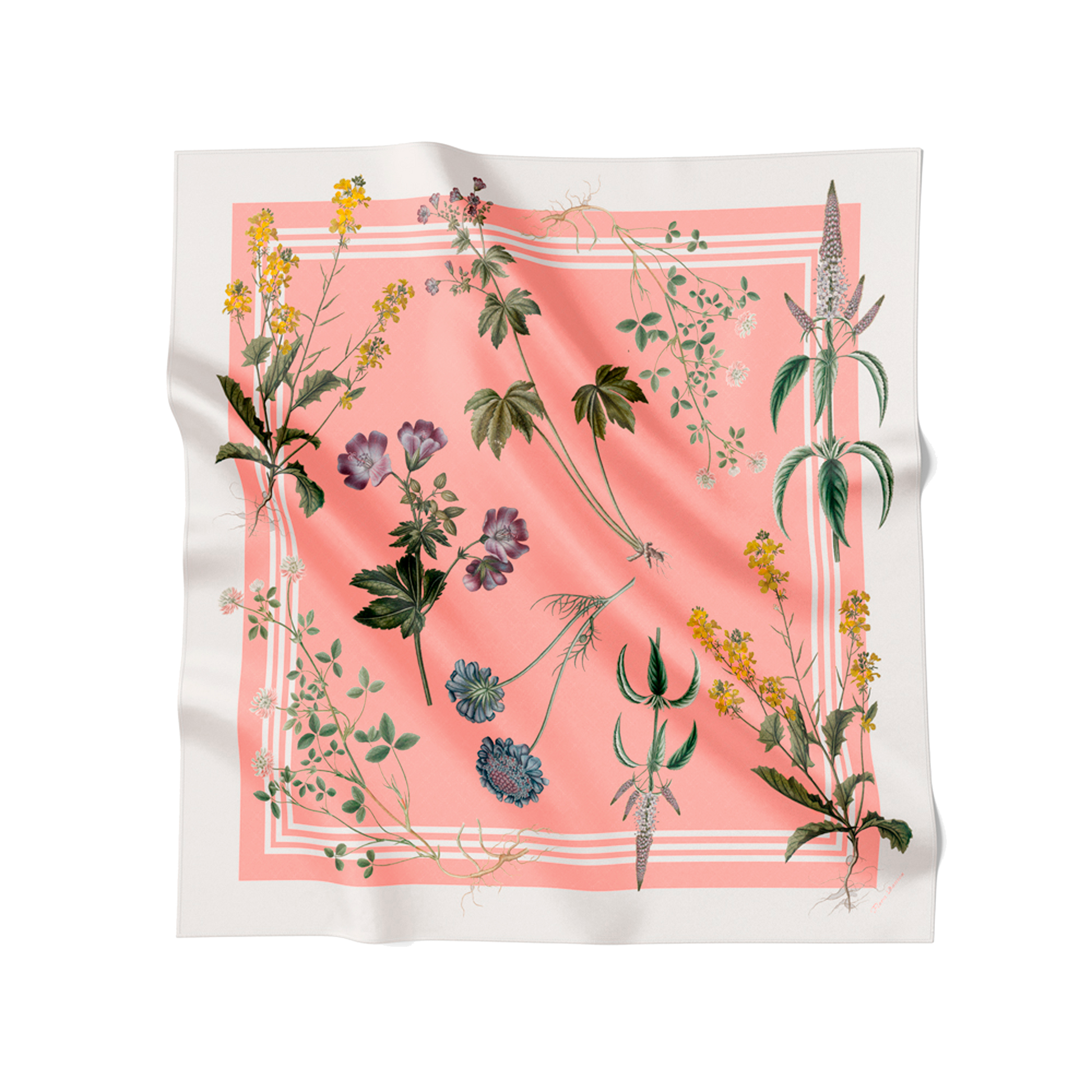 Flora Danica Denmark Coral Flora silketørklæde Large scarf Coral Flora