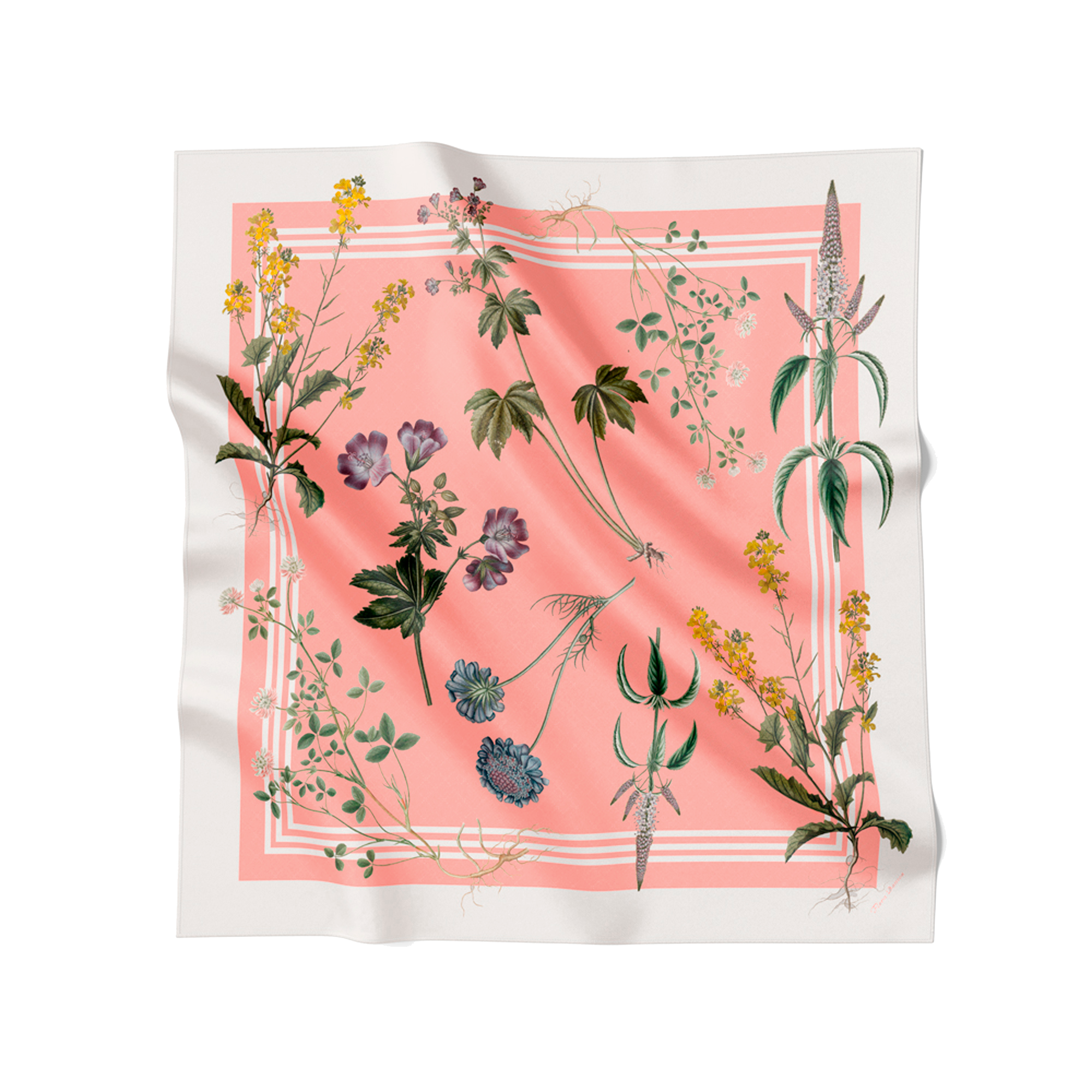 Flora Danica Denmark Coral Flora silketørklæde Large scarf Coral Flora