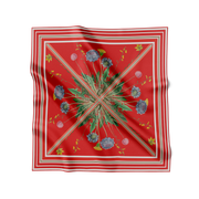 Flora Danica Denmark Crimson-Bloom 70 silketørklæde Medium Dobbeltsided scarf Crimson red