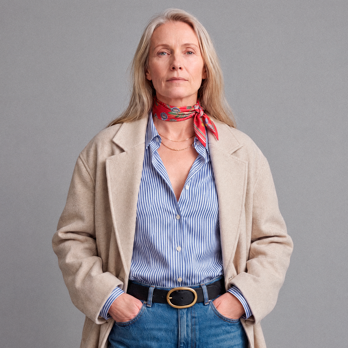 Flora Danica Denmark Crimson Bloom 53 silketørklæde Small scarf