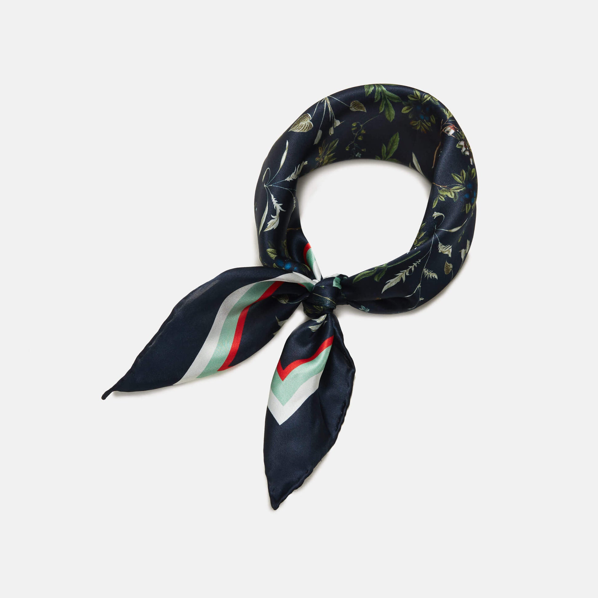 Flora Danica Denmark Flora Winter Garden silketørklæde Small scarf Flora Winter Garden Navy blue