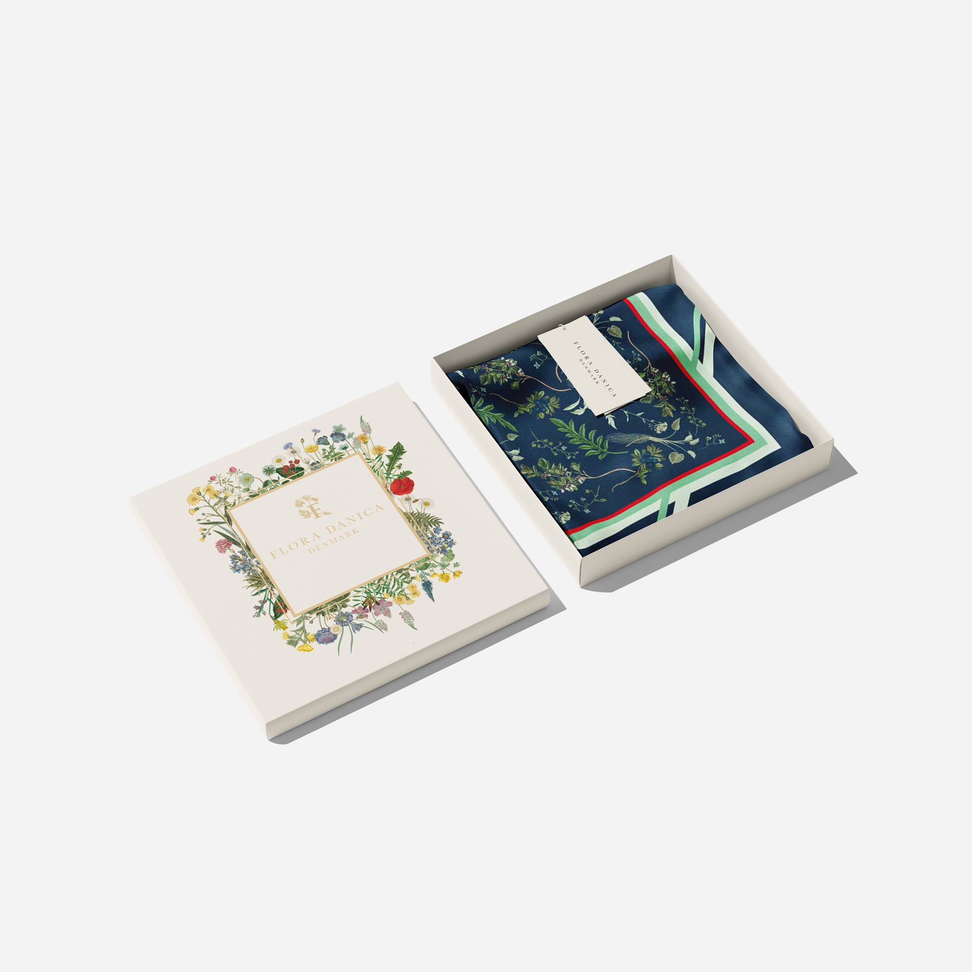 Flora Danica Denmark Flora Winter Garden silketørklæde Small scarf Flora Winter Garden Navy blue