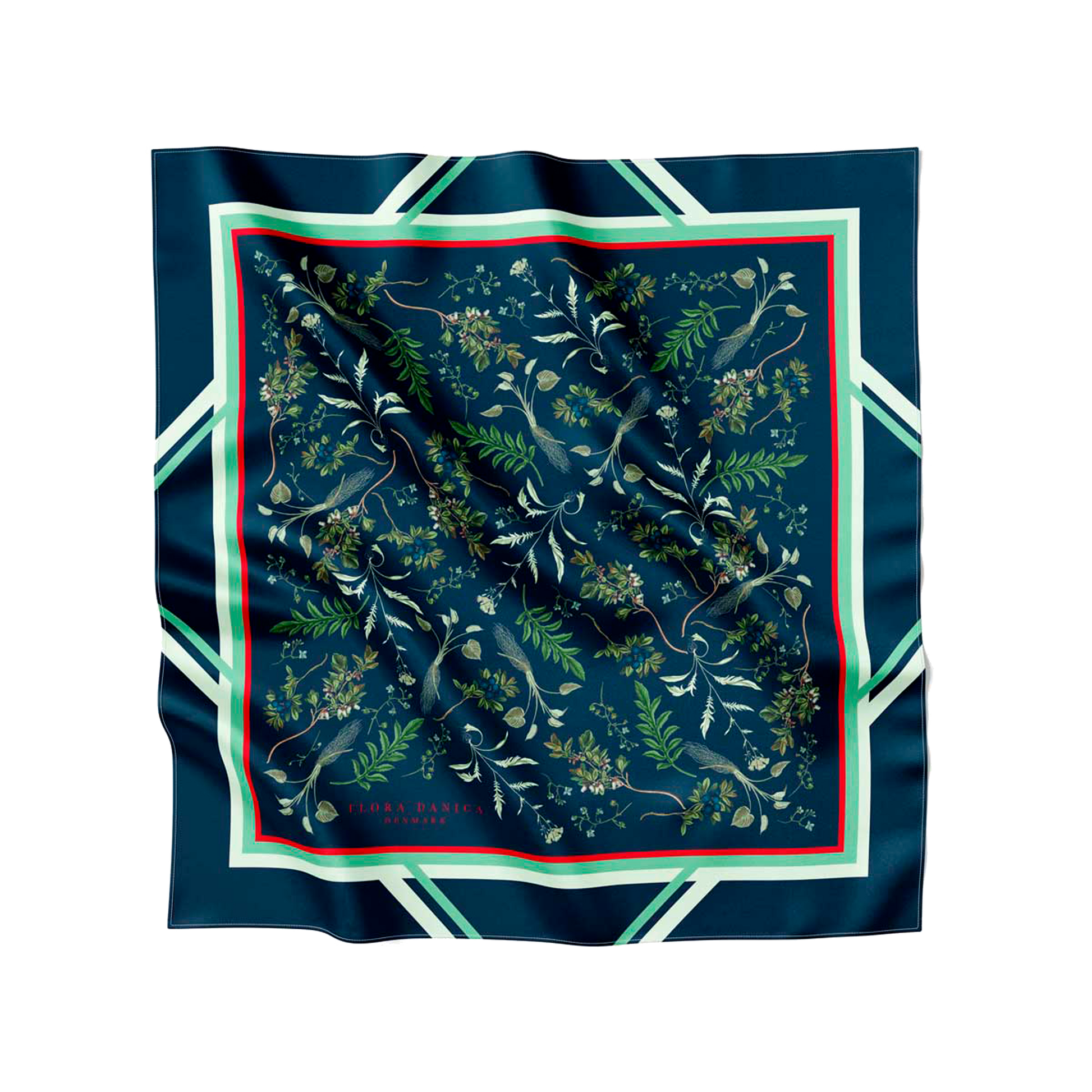 Flora Danica Denmark Flora Winter Garden silketørklæde Small scarf Flora Winter Garden Navy blue