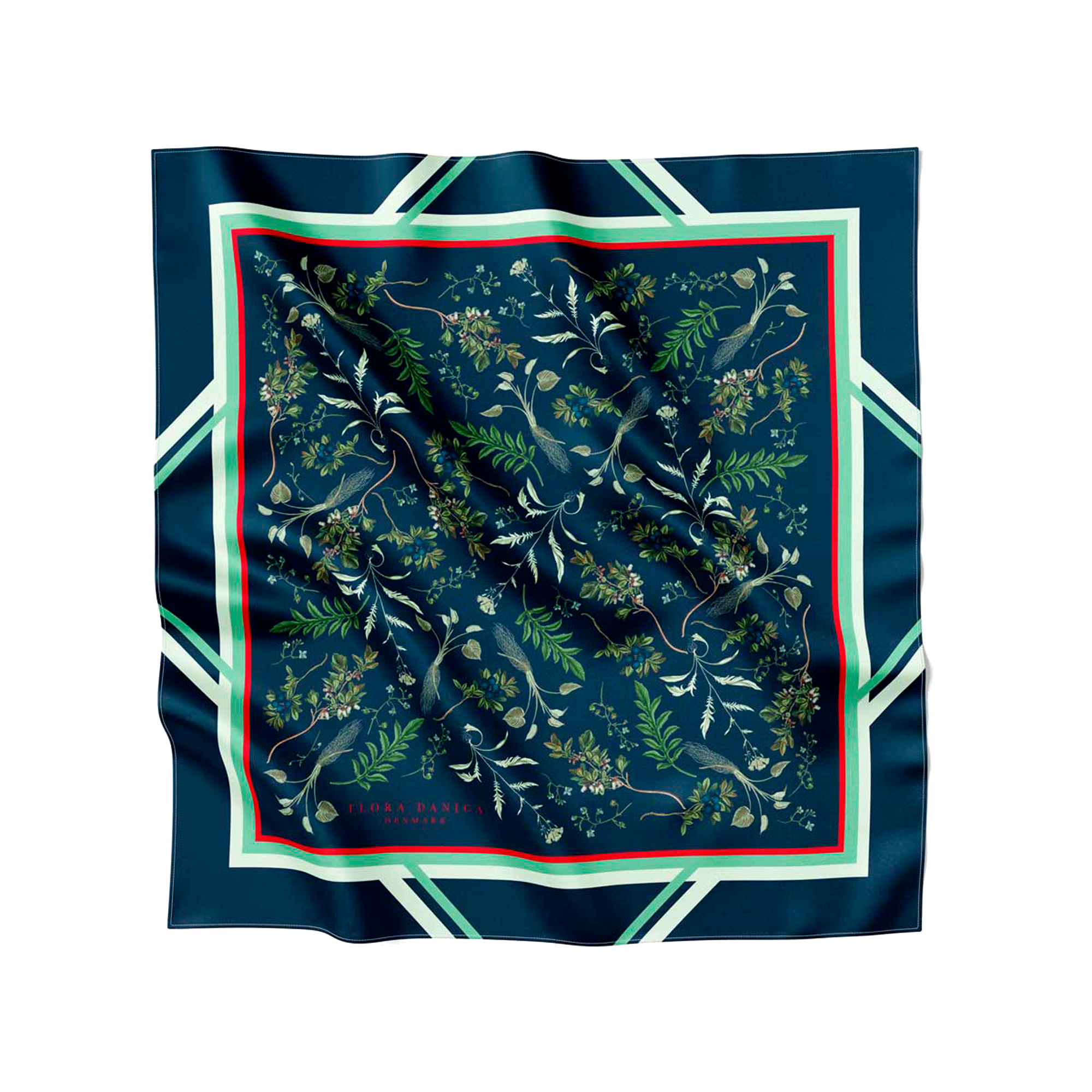 Flora Danica Denmark Flora Winter Garden silketørklæde Small scarf Flora Winter Garden Navy blue