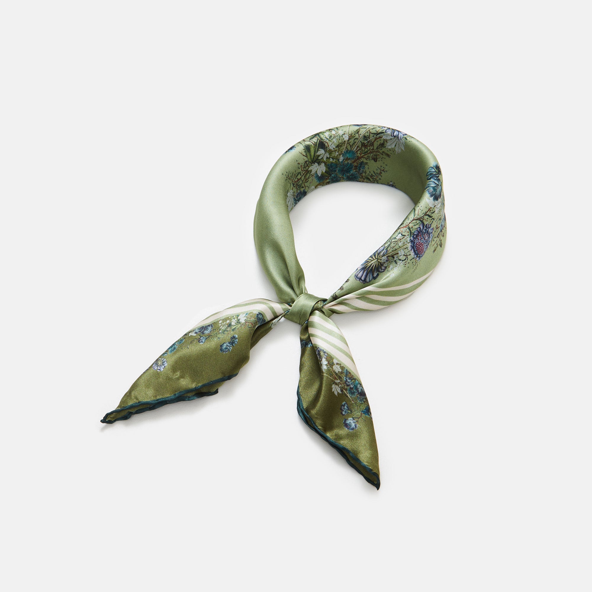Flowering Green F Silk scarf