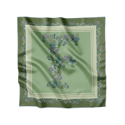 Flora Danica Denmark Flowering Green F silketørklæde Small scarf Flowering Green F