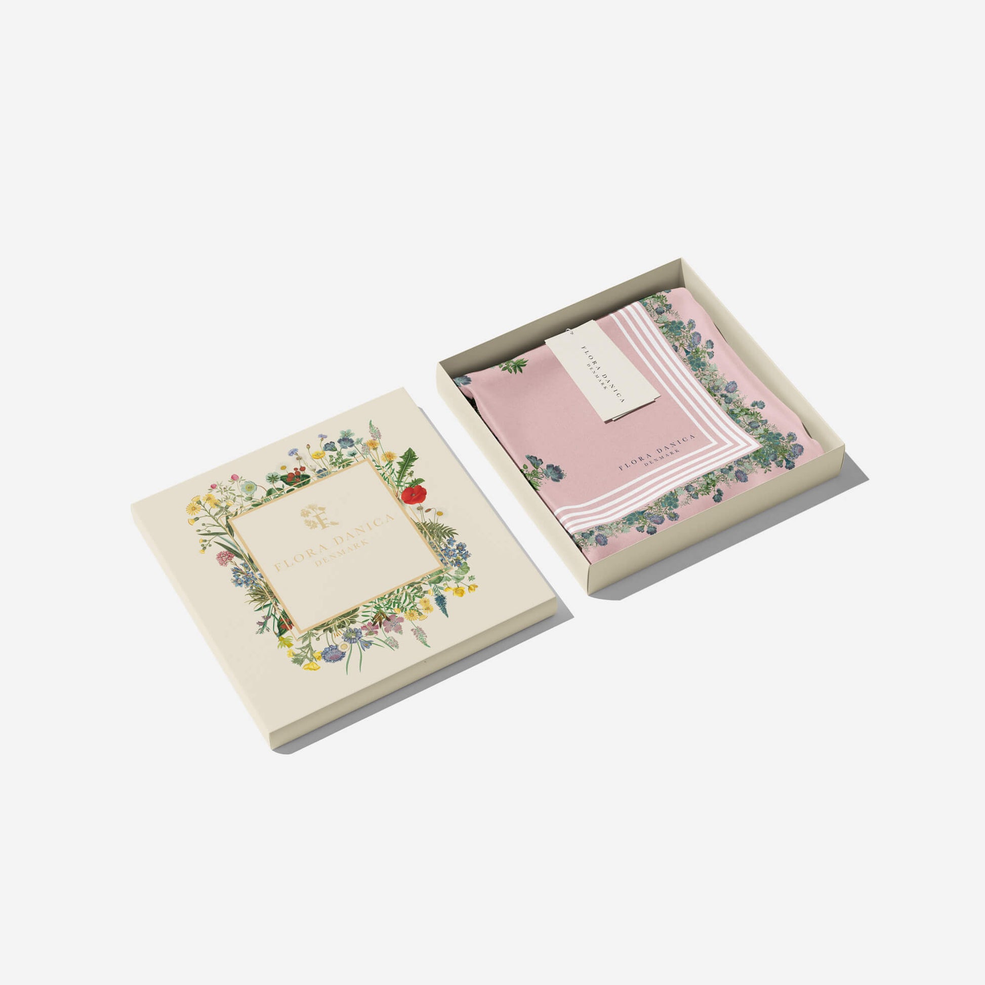 Flora Danica Denmark Flowering Pink F silketørklæde Small scarf Flowering Pink F