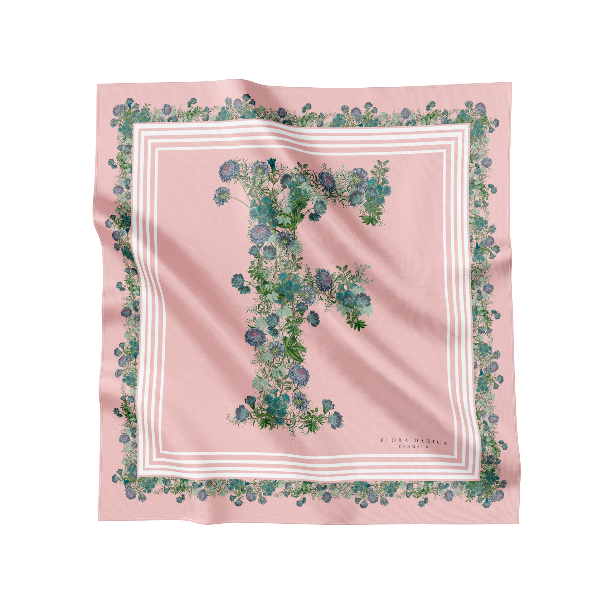 Flora Danica Denmark Flowering Pink F silketørklæde Small scarf Flowering Pink F