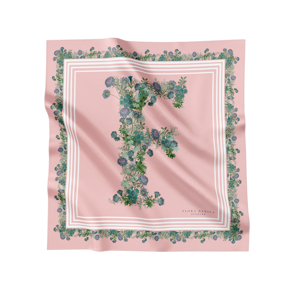 Flora Danica Denmark Flowering Pink F silketørklæde Small scarf Flowering Pink F
