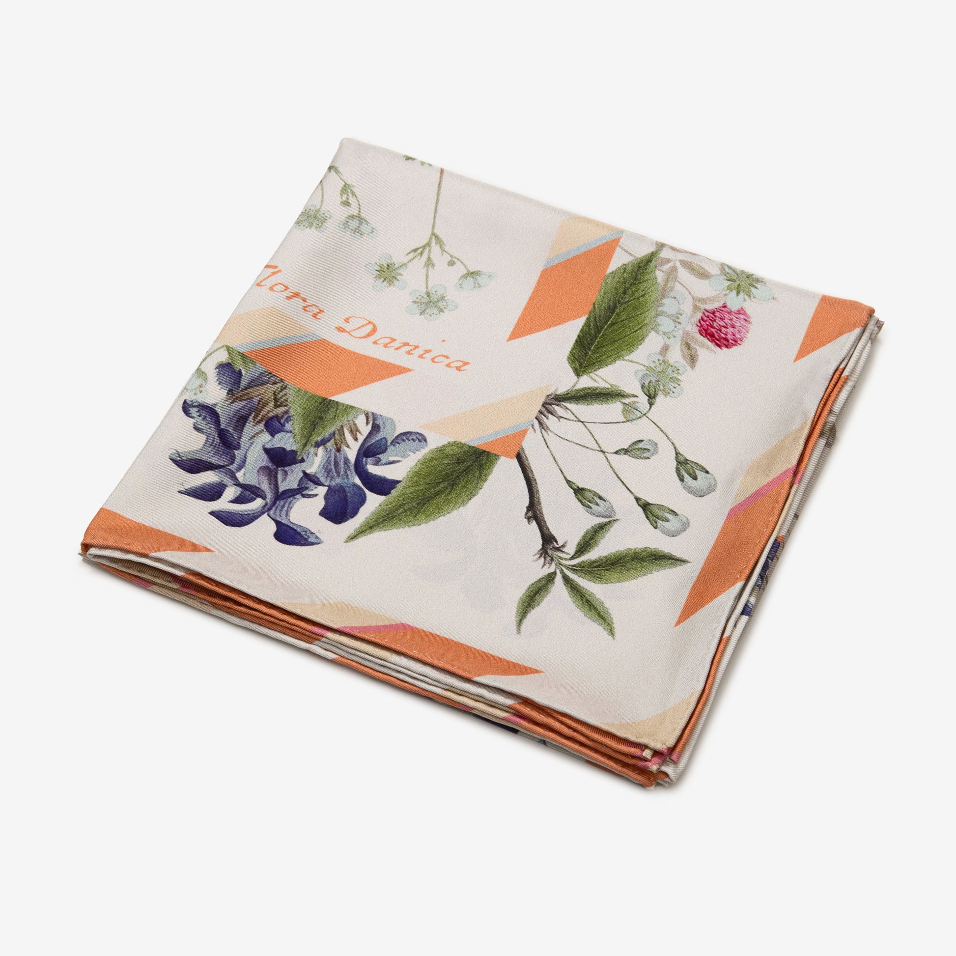 Flora Danica Denmark Flowering Summer Garden silketørklæde Large dobbeltsided scarf Flowering Summer/spring Garden