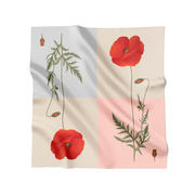 Flora Danica Denmark Four Square Poppy 90 silketørklæde Large scarf Four Square Poppy
