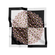 Flora Danica Denmark Geo Blossom silketørklæde Small scarf Geo Blossom Black/white