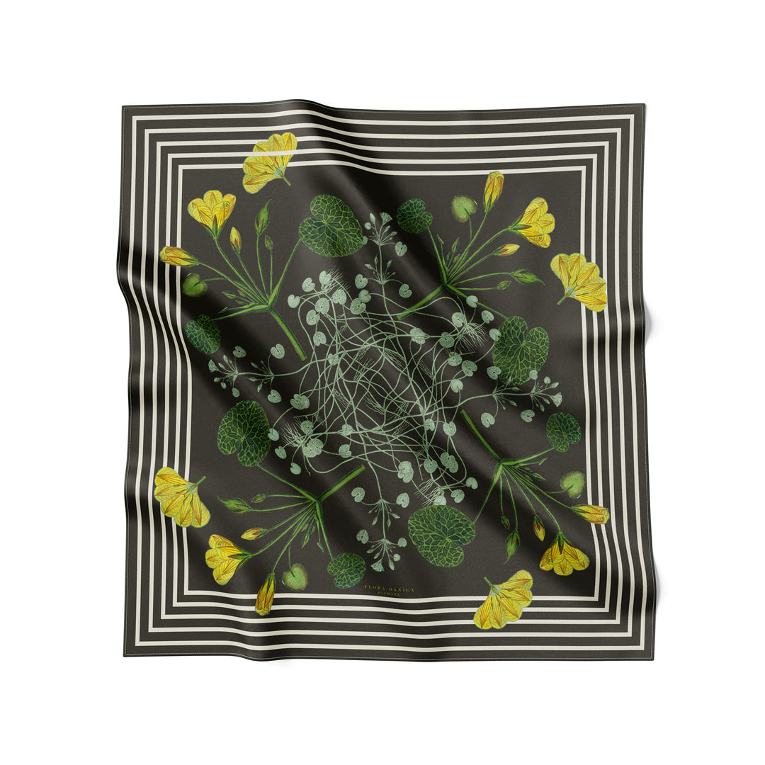Green Striped Blossom silketørklæde