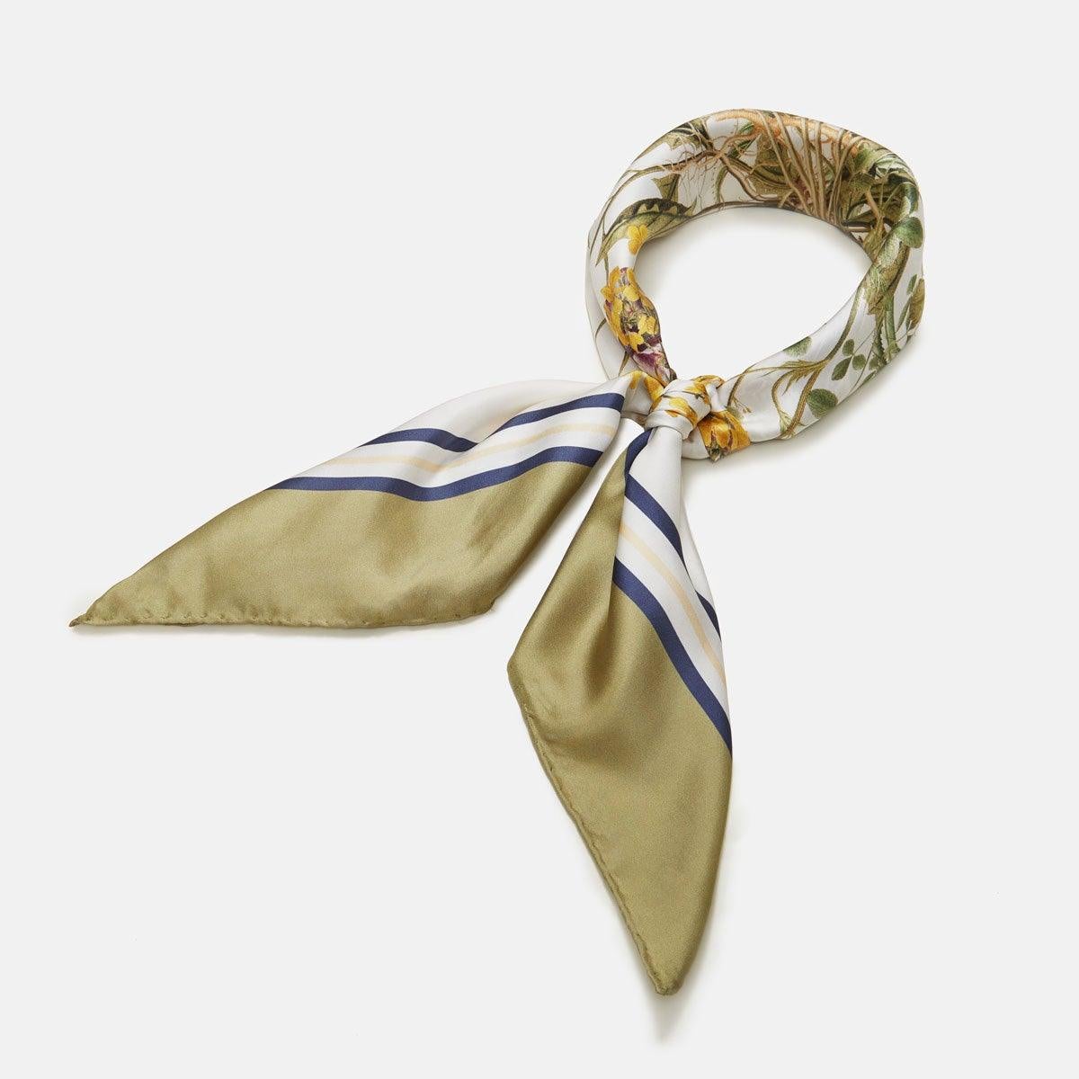 Flora Danica Denmark Green Double Flora silketørklæde 70 Medium Dobbeltsided scarf Green Flora