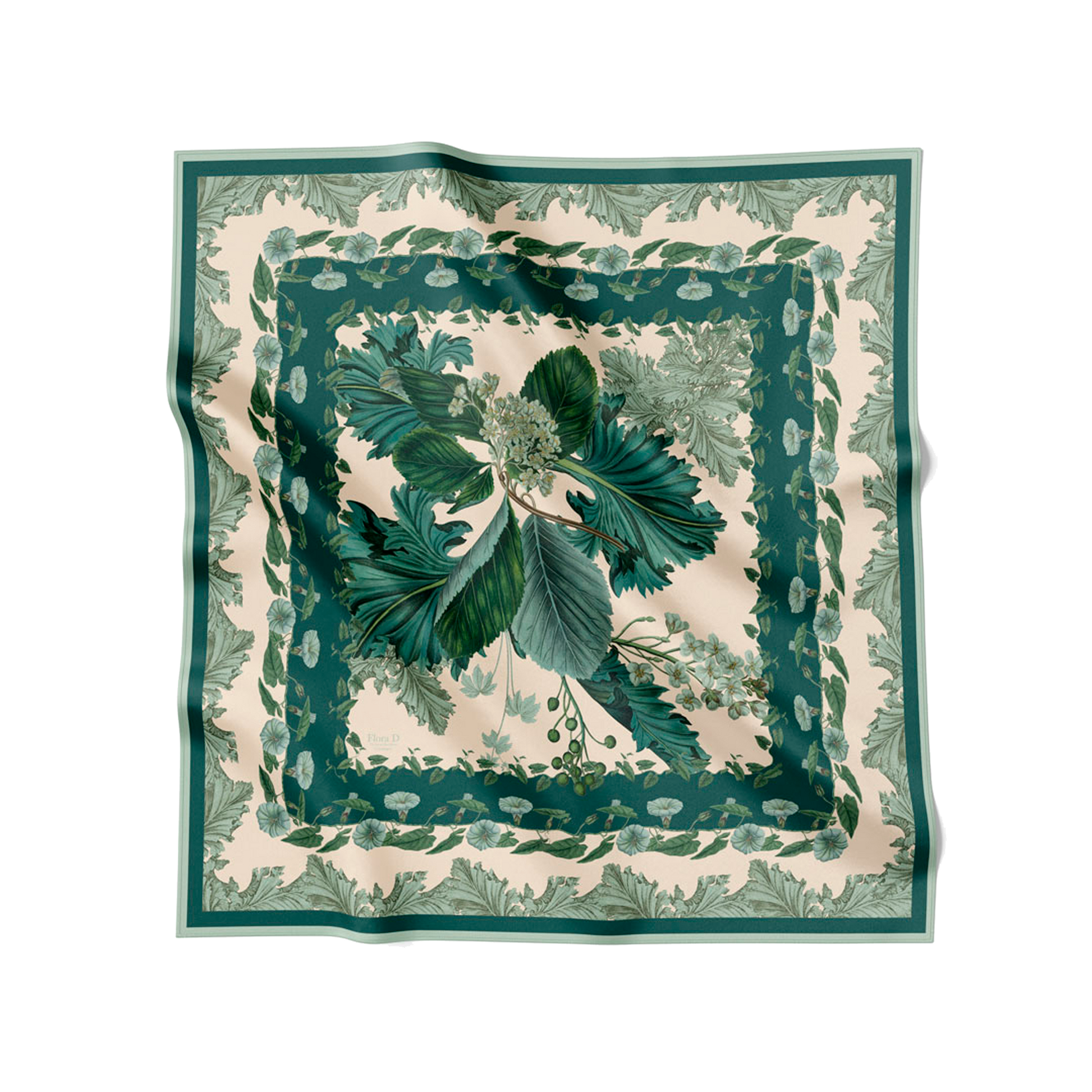 Flora Danica Denmark Green Flora Danica Garden silketørklæde Large scarf Green Flora Danica Garden