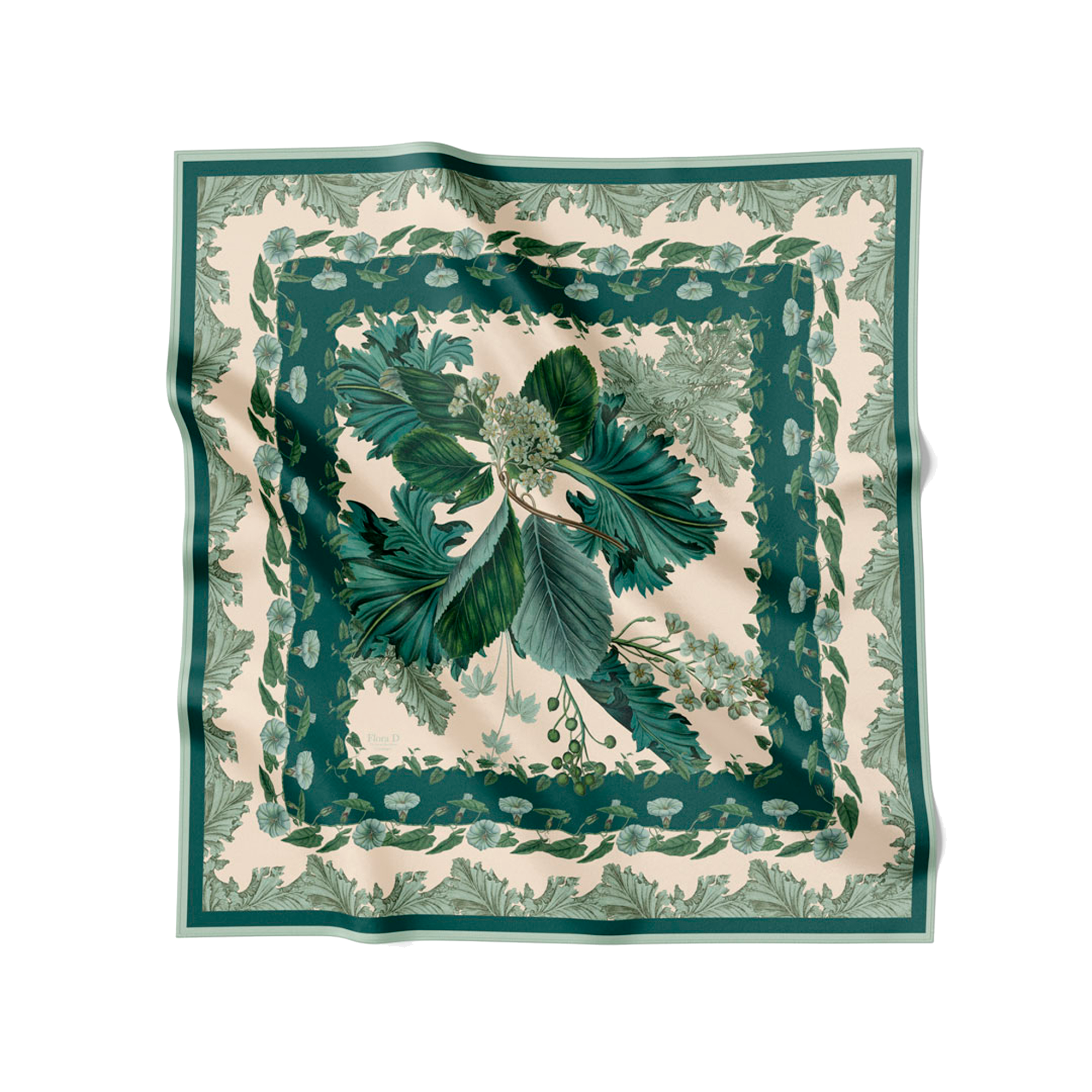 Flora Danica Denmark Green Flora Danica Garden silketørklæde Large scarf Green Flora Danica Garden