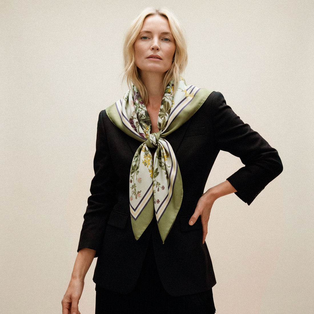 Flora Danica Denmark Green Flora silketørklæde Large scarf Green Flora