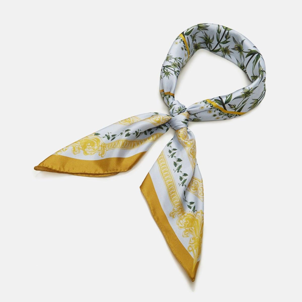 Flora Danica Denmark Green Flower Circle silketørklæde Large scarf Green Flower Circle