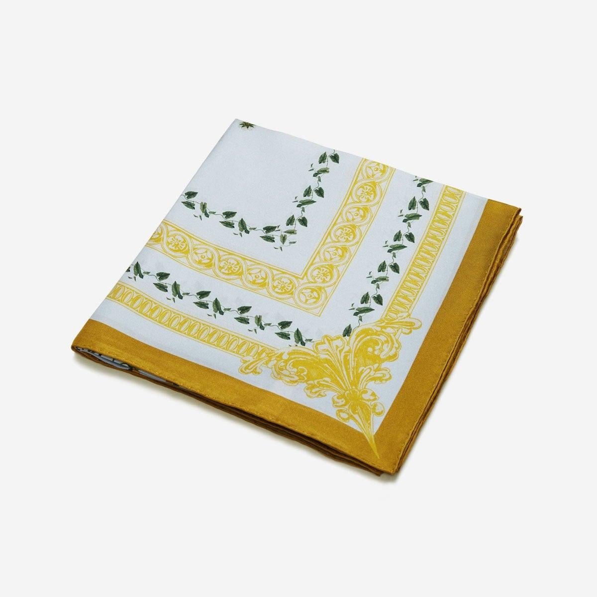 Flora Danica Denmark Green Flower Circle silketørklæde Large scarf Green Flower Circle