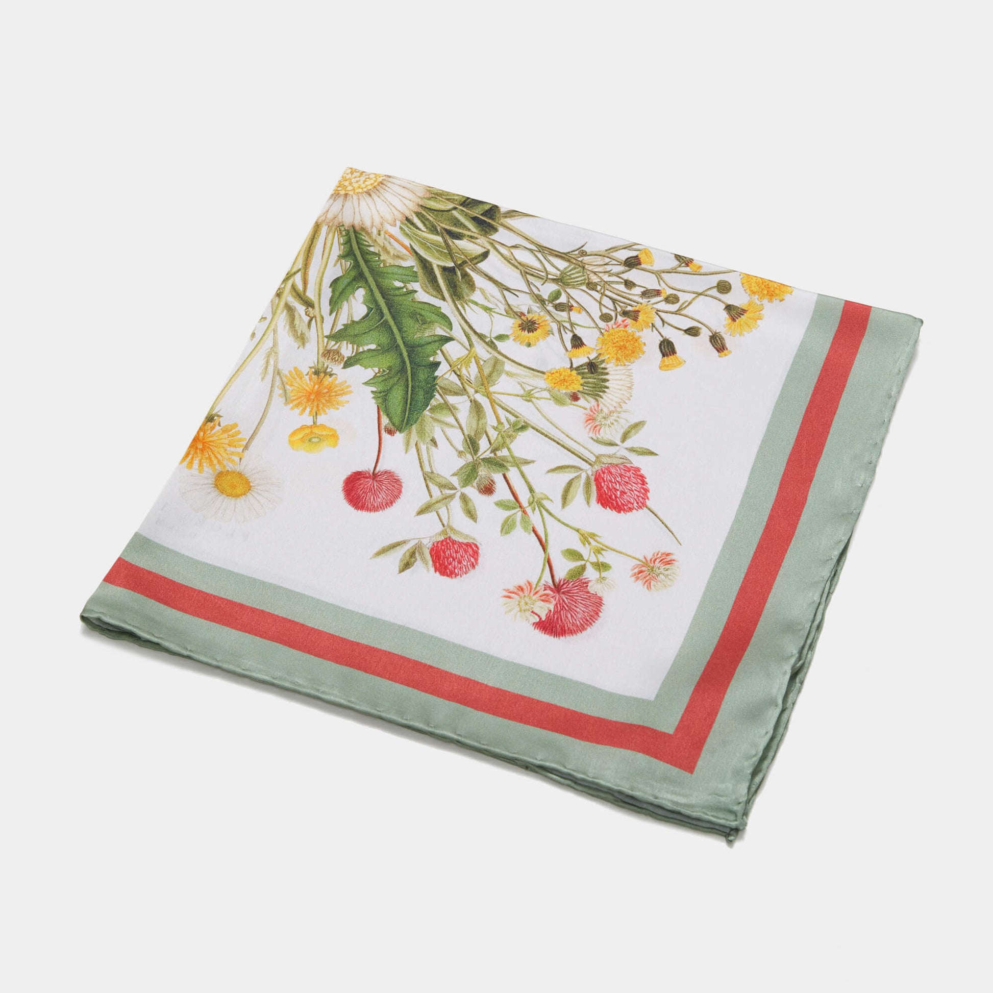 Flora Danica Denmark Green Meadow silketørklæde Small scarf Green Meadow