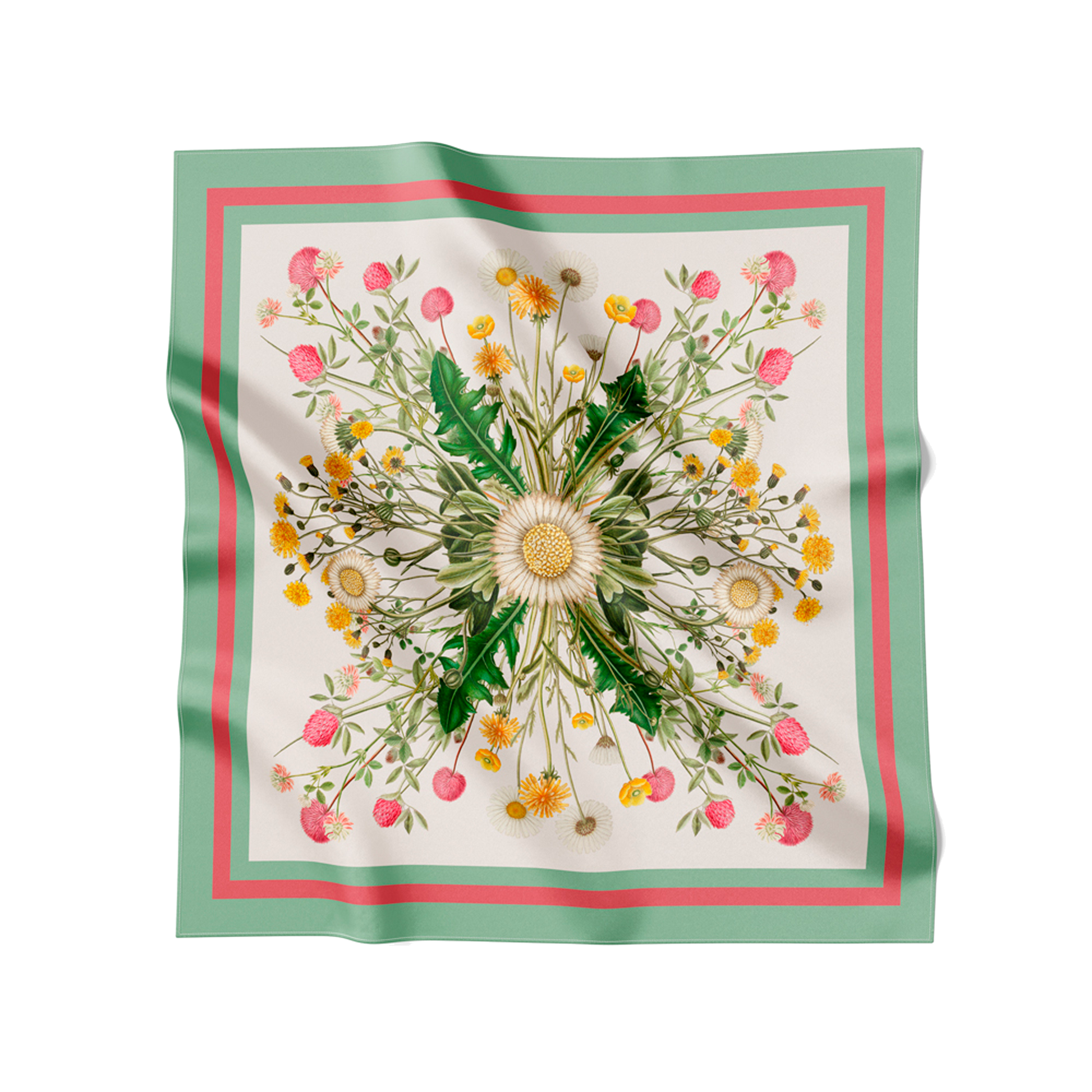 Flora Danica Denmark Green Meadow silketørklæde Small scarf Green Meadow