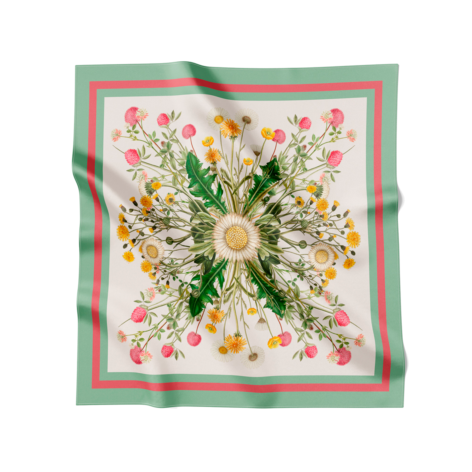Flora Danica Denmark Green Meadow silketørklæde Small scarf Green Meadow