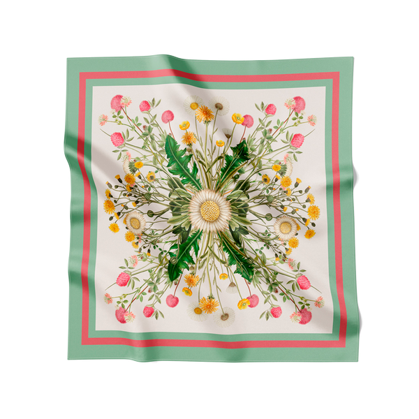 Flora Danica Denmark Green Meadow silketørklæde Small scarf Green Meadow
