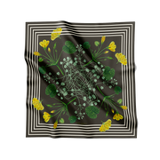 Flora Danica Denmark Green Striped Blossom silketørklæde Small scarf Green Striped Blossom