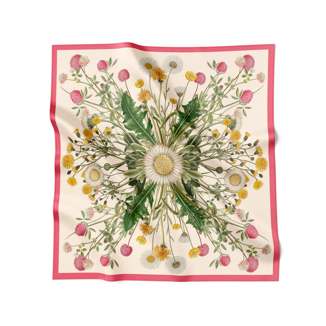 Flora Danica Denmark Meadow silketørklæde Large scarf Meadow Pink/off-white