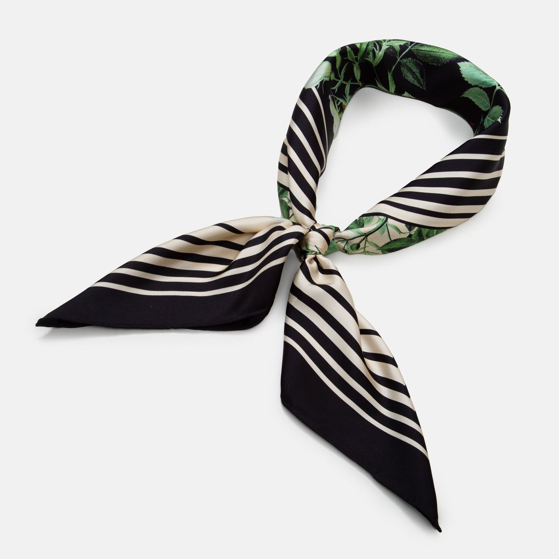 Flora Danica Denmark Optical Rose silketørklæde Large dobbeltsided scarf Optical Rose Black/Off-white